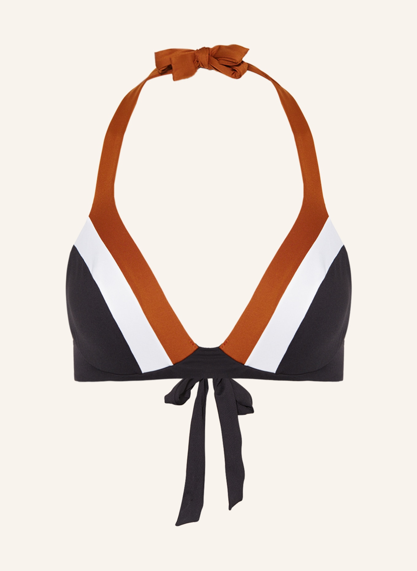 Max Mara BEACHWEAR Halter neck bikini ABIGAIL, Color: BLACK/ WHITE/ BROWN (Image 1)