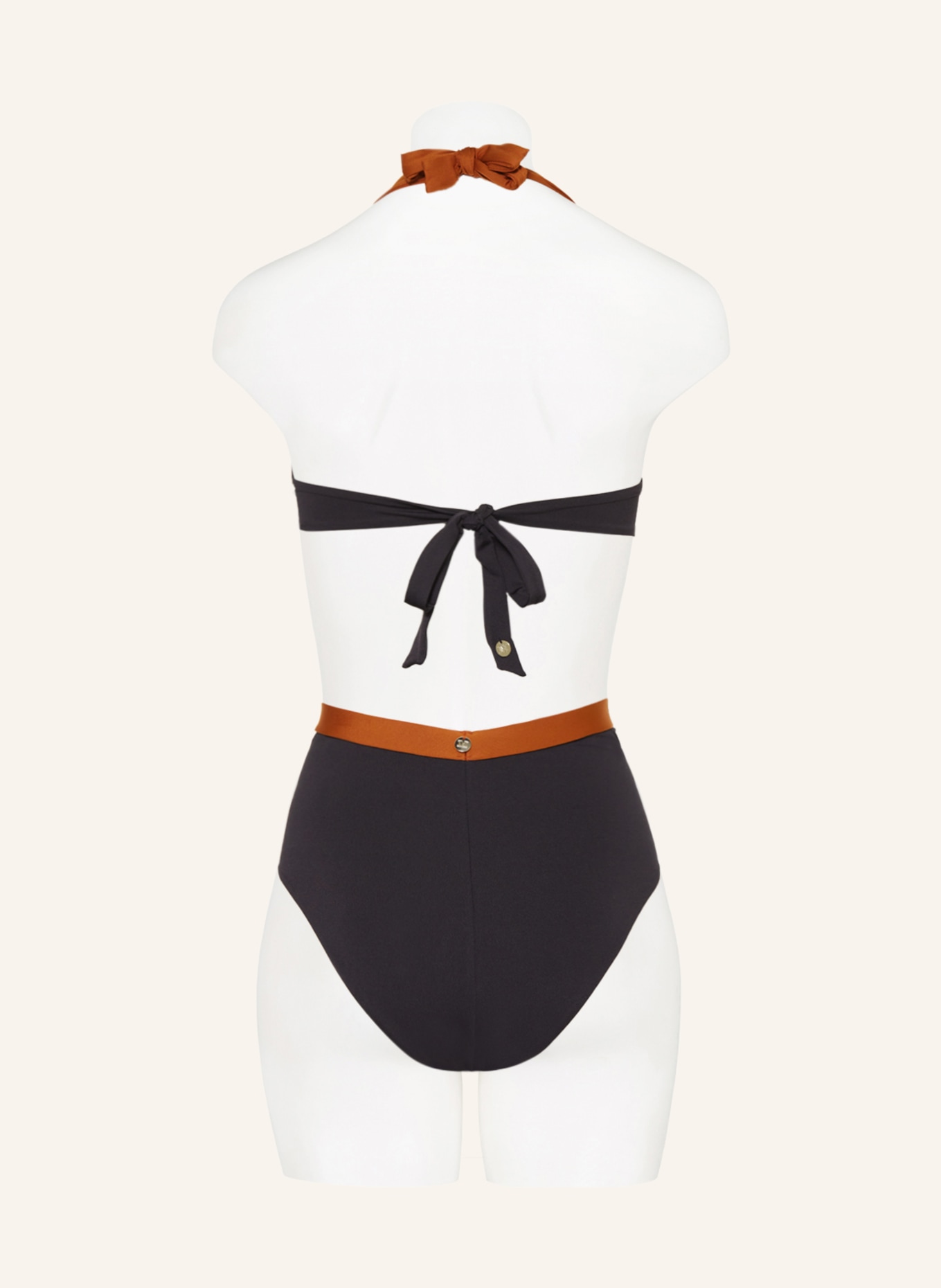 Max Mara BEACHWEAR Halter neck bikini ABIGAIL, Color: BLACK/ WHITE/ BROWN (Image 3)