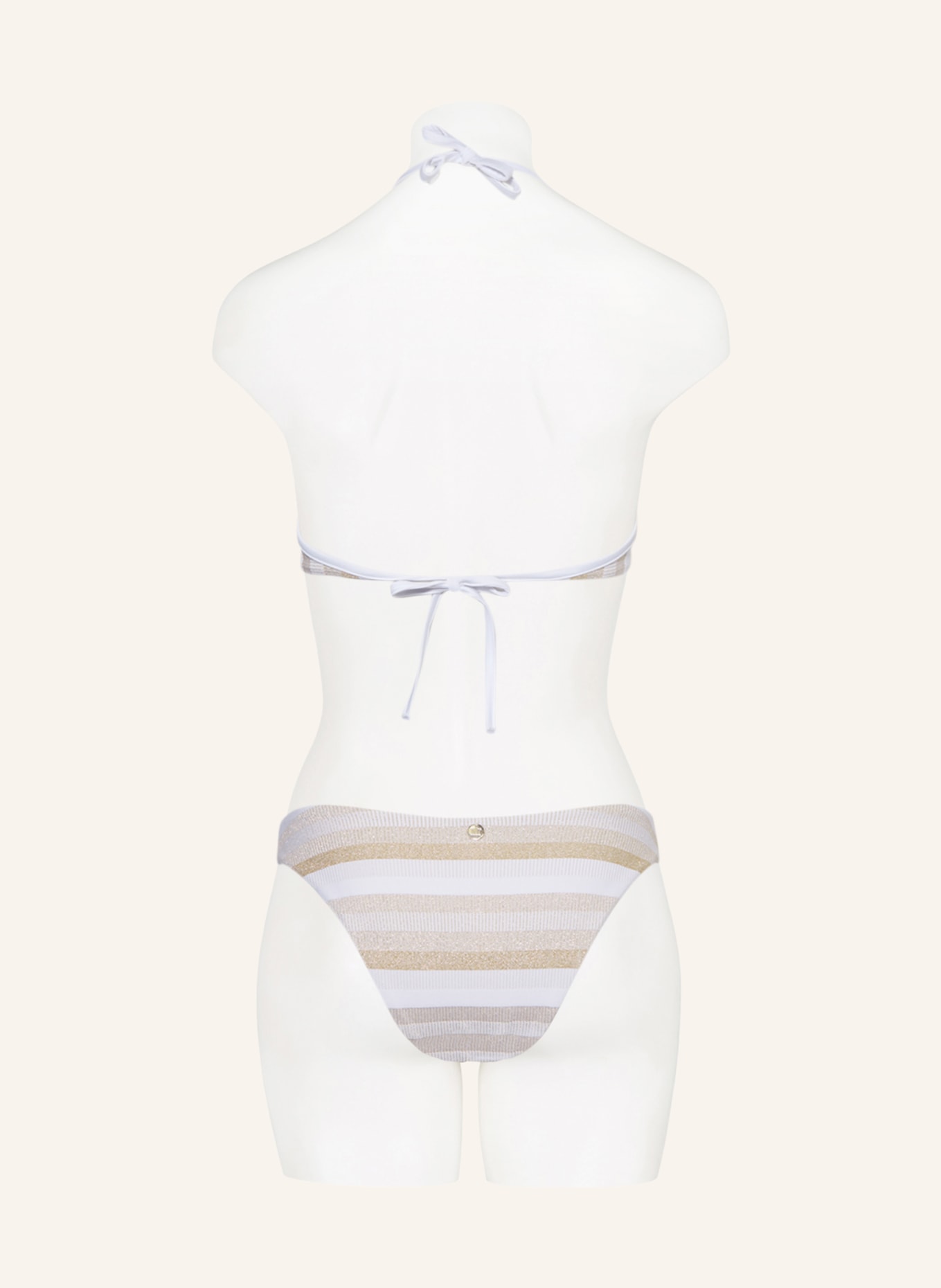 Max Mara BEACHWEAR Basic bikini bottoms SWAMI with glitter thread, Color: WHITE/ GOLD (Image 3)