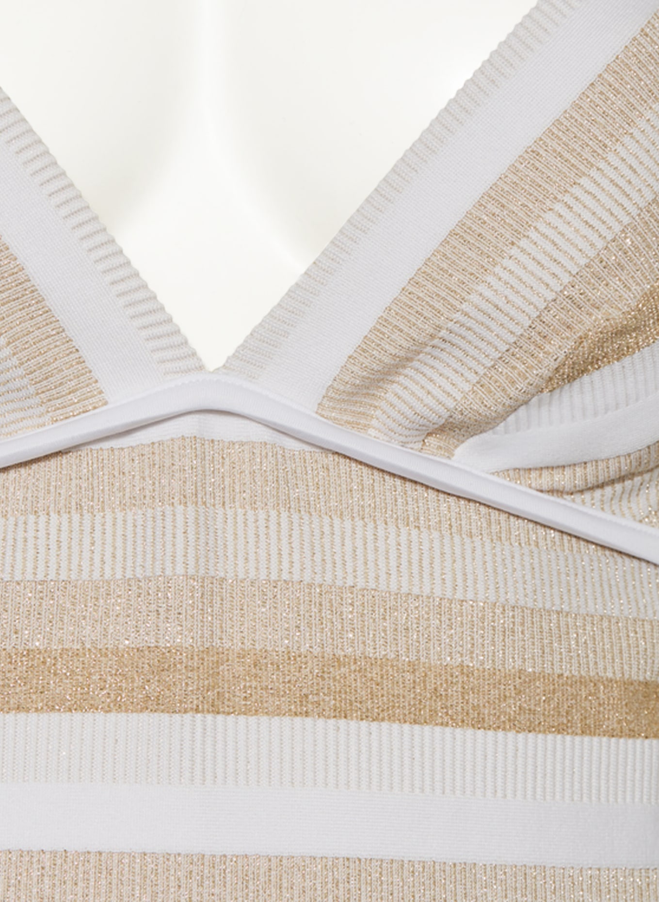 Max Mara BEACHWEAR Halter neck swimsuit CARINA with glitter thread, Color: WHITE/ GOLD (Image 6)