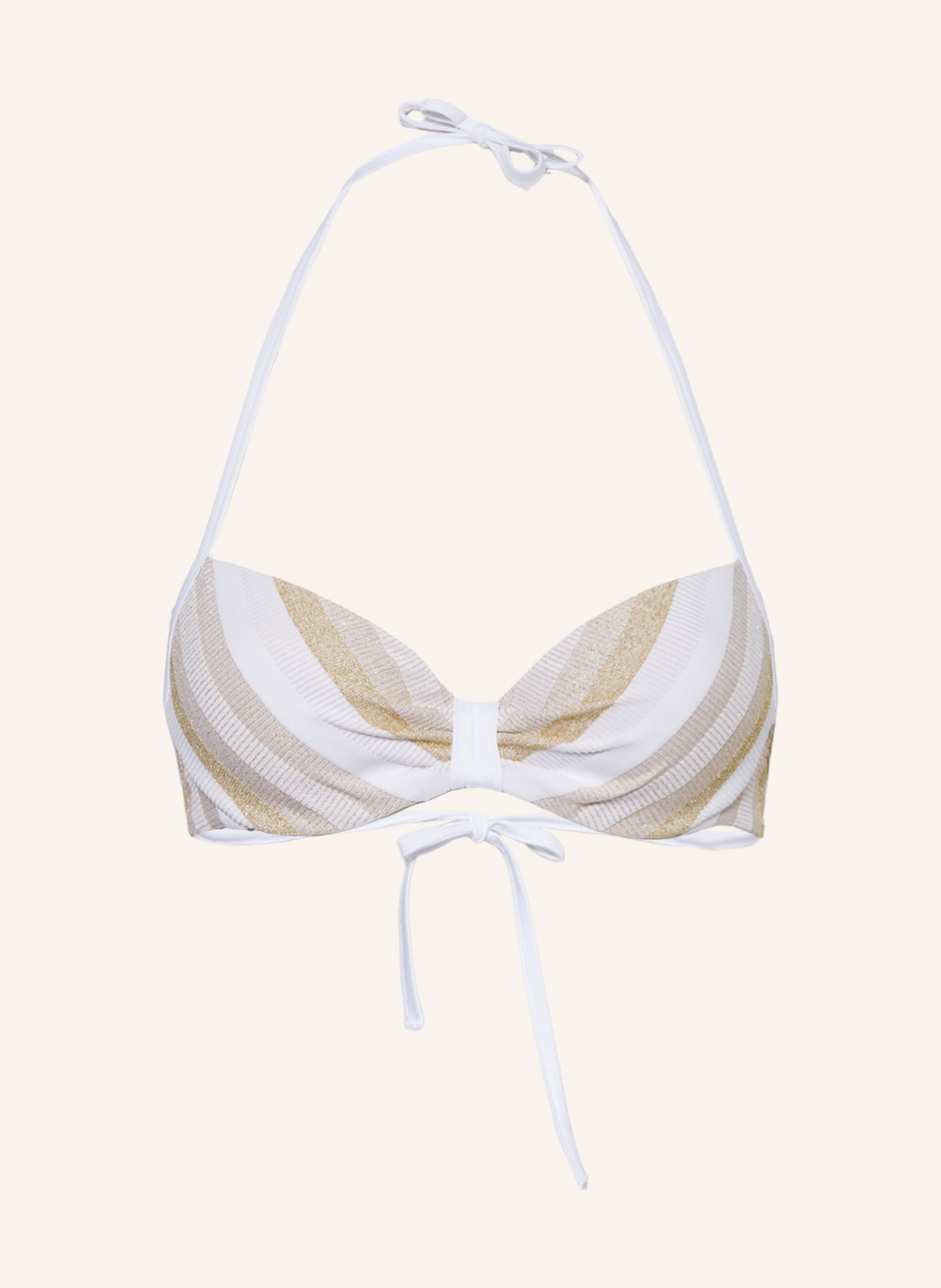 Max Mara BEACHWEAR Underwired bikini top AZURRA with glitter thread, Color: WHITE/ GOLD (Image 1)