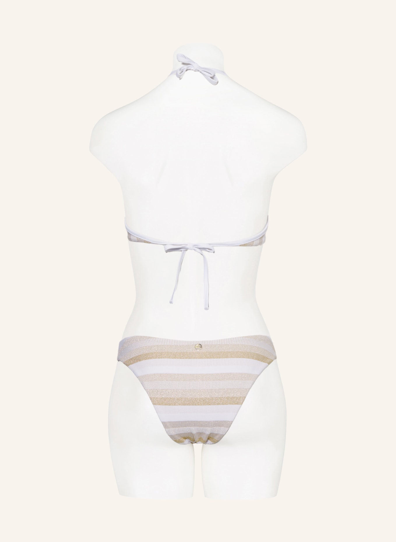 Max Mara BEACHWEAR Underwired bikini top AZURRA with glitter thread, Color: WHITE/ GOLD (Image 3)