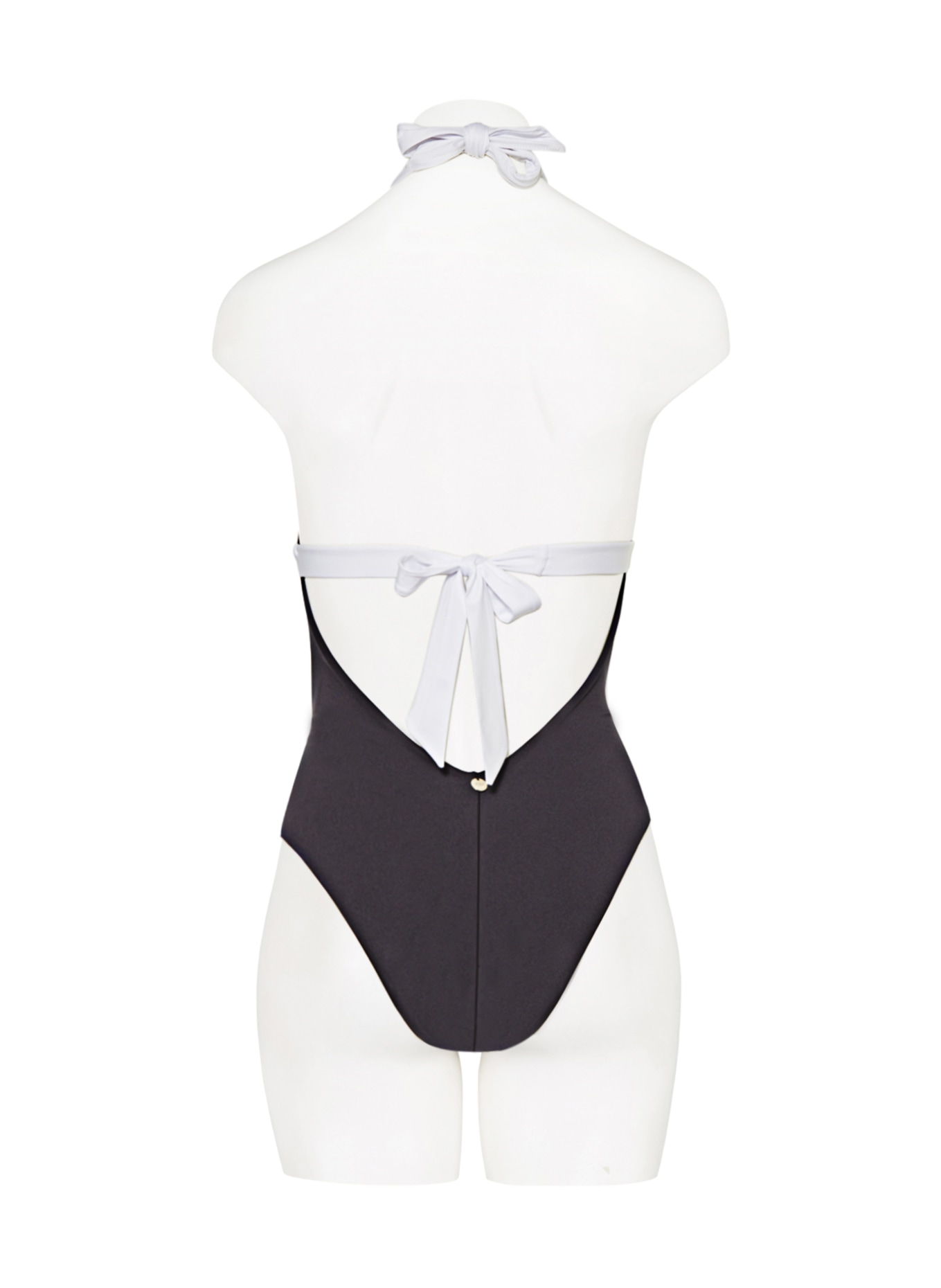Max Mara BEACHWEAR Halter neck swimsuit CRISTEL, Color: BLACK/ WHITE/ BROWN (Image 3)