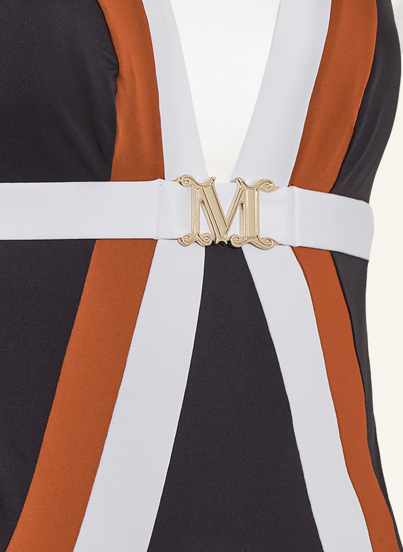 Max Mara BEACHWEAR Halter neck swimsuit CRISTEL, Color: BLACK/ WHITE/ BROWN (Image 4)