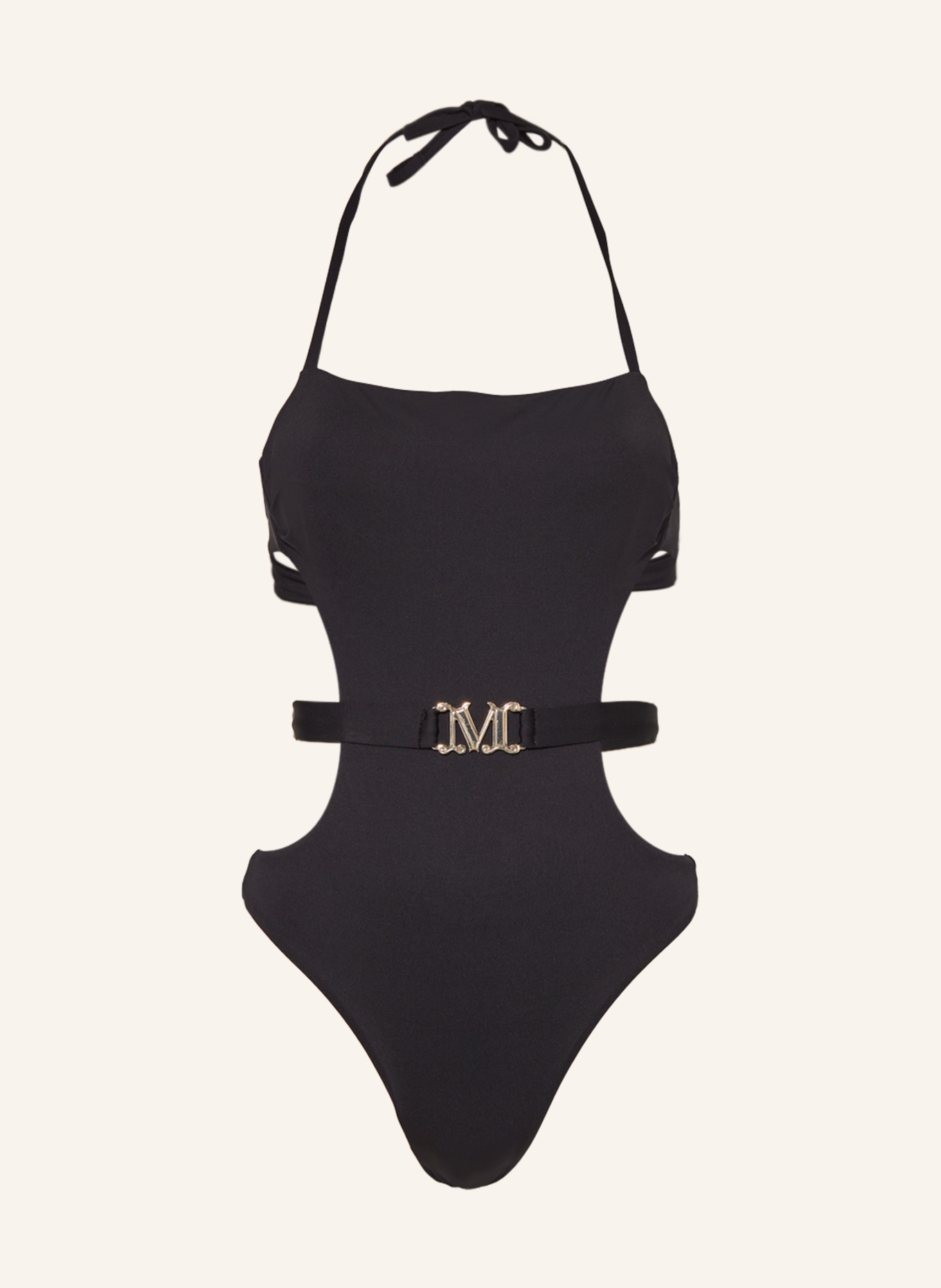 Max Mara BEACHWEAR Halter neck swimsuit CLEO, Color: BLACK (Image 1)