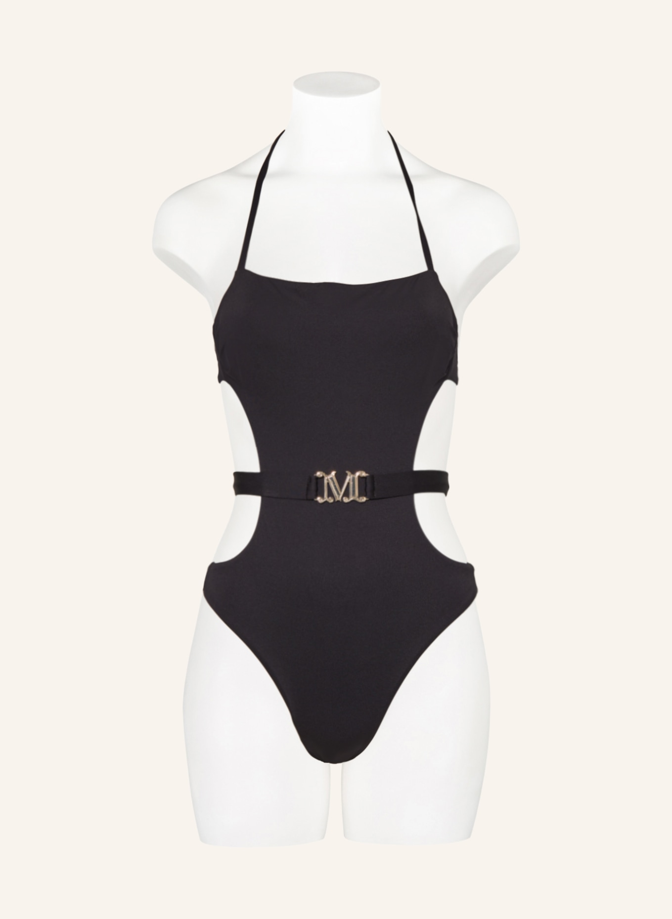 Max Mara BEACHWEAR Halter neck swimsuit CLEO, Color: BLACK (Image 2)