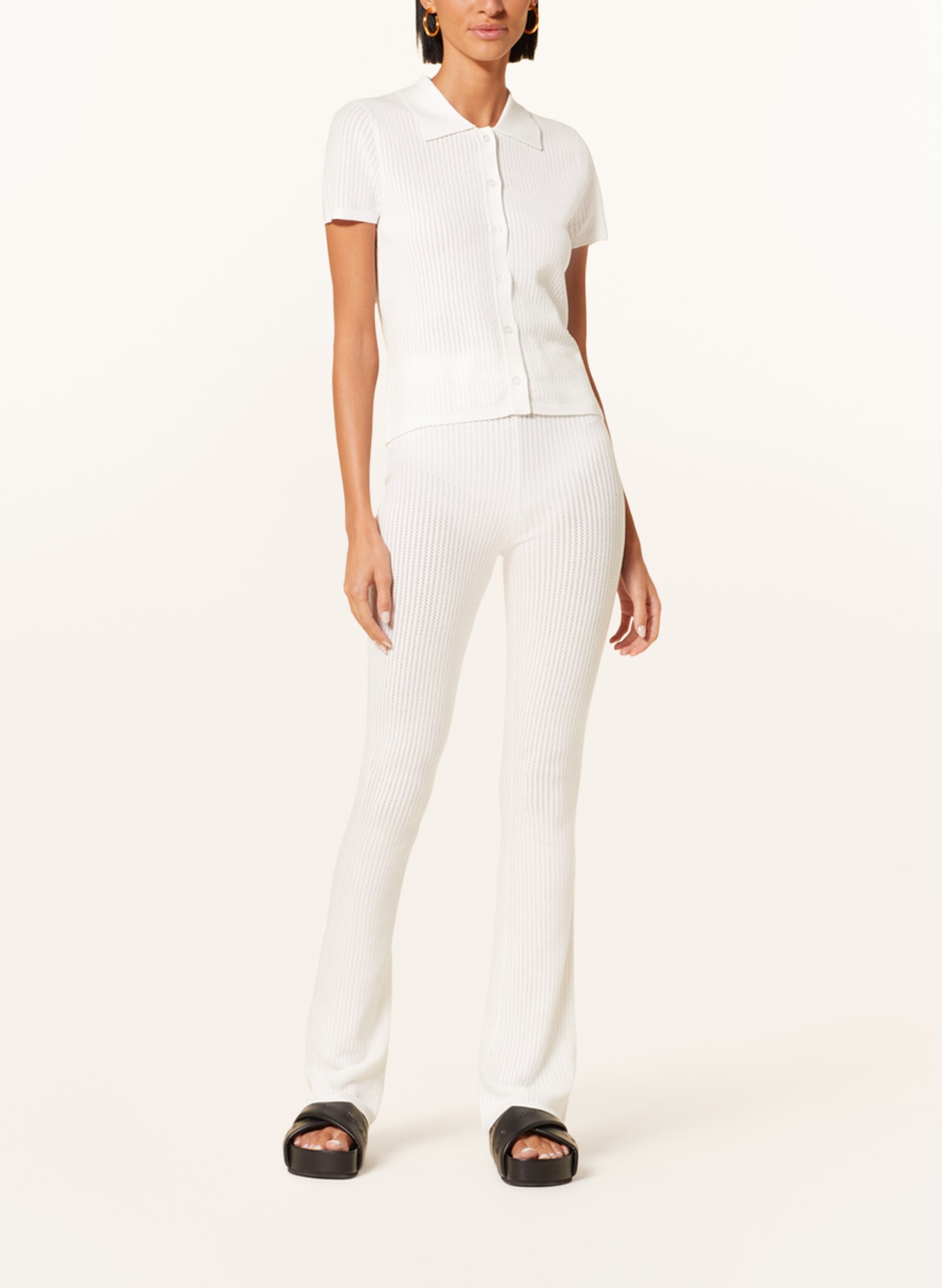 the garment Knit trousers, Color: WHITE (Image 2)
