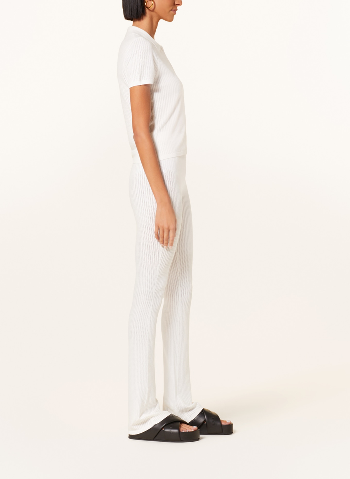 the garment Knit trousers, Color: WHITE (Image 4)