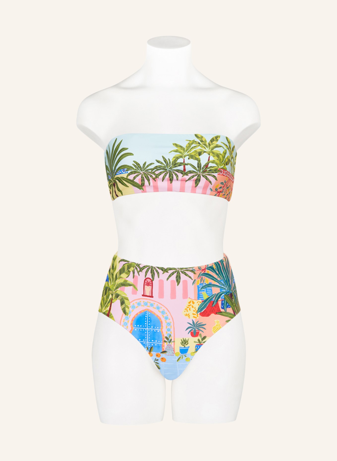 SEAFOLLY High-Waist-Bikini-Hose ON VACATION, Farbe: HELLBLAU/ ROSA/ GELB (Bild 2)