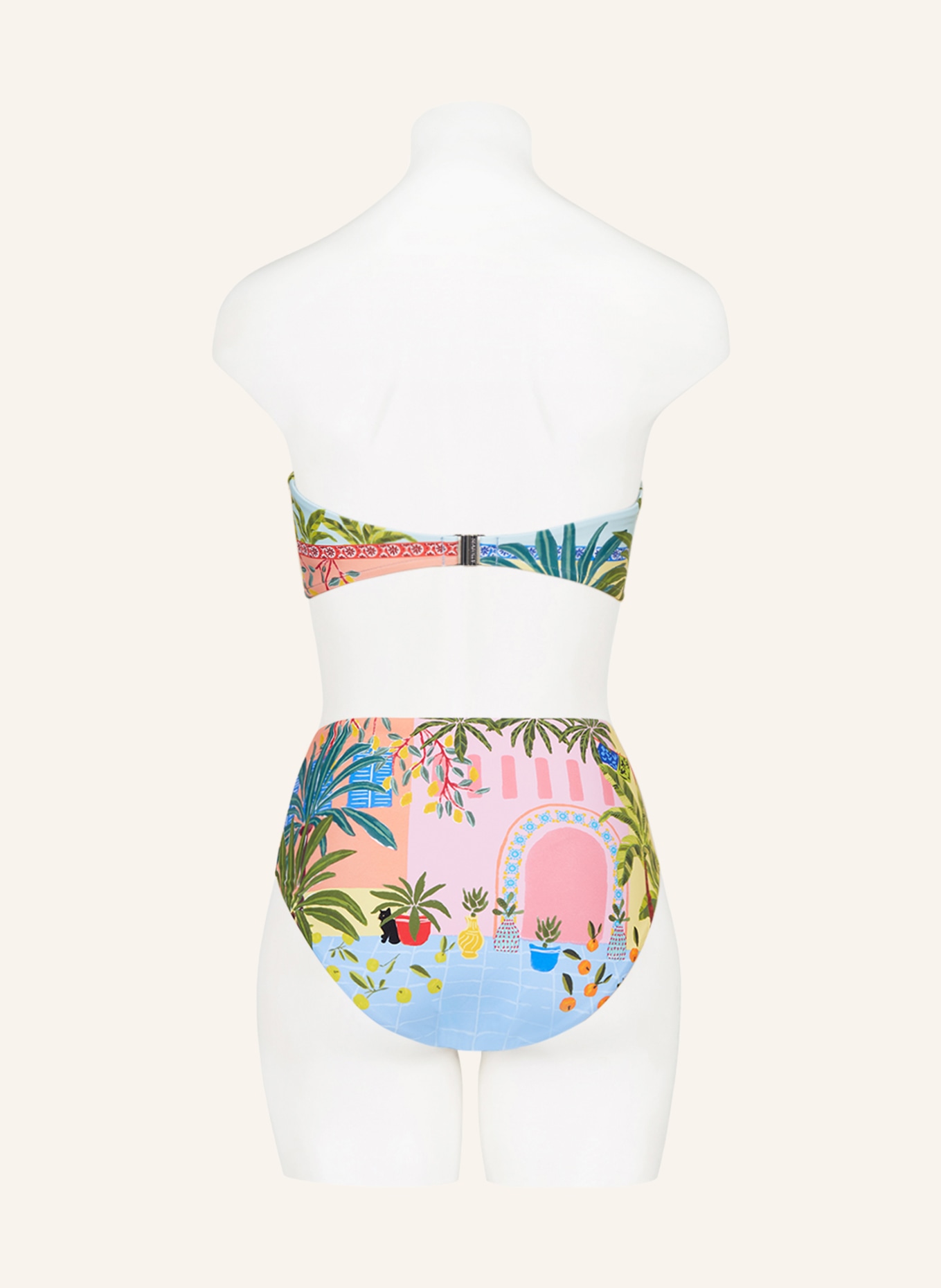 SEAFOLLY High-Waist-Bikini-Hose ON VACATION, Farbe: HELLBLAU/ ROSA/ GELB (Bild 3)
