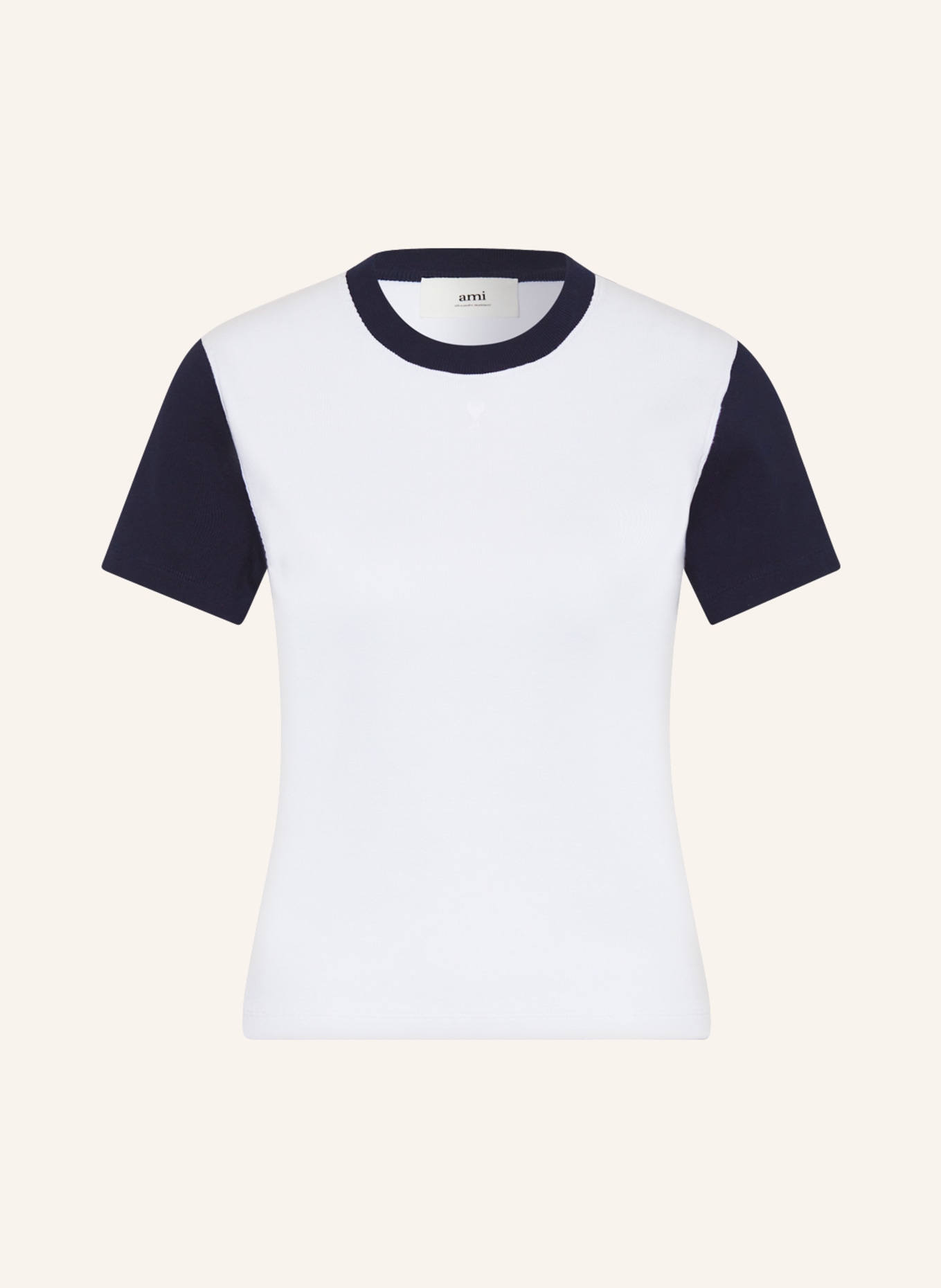 AMI PARIS T-shirt, Color: WHITE/ DARK BLUE (Image 1)