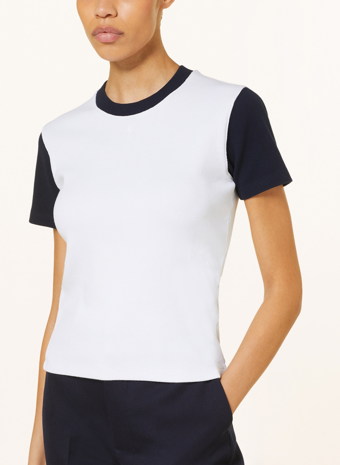 AMI PARIS T-shirt, Color: WHITE/ DARK BLUE (Image 4)