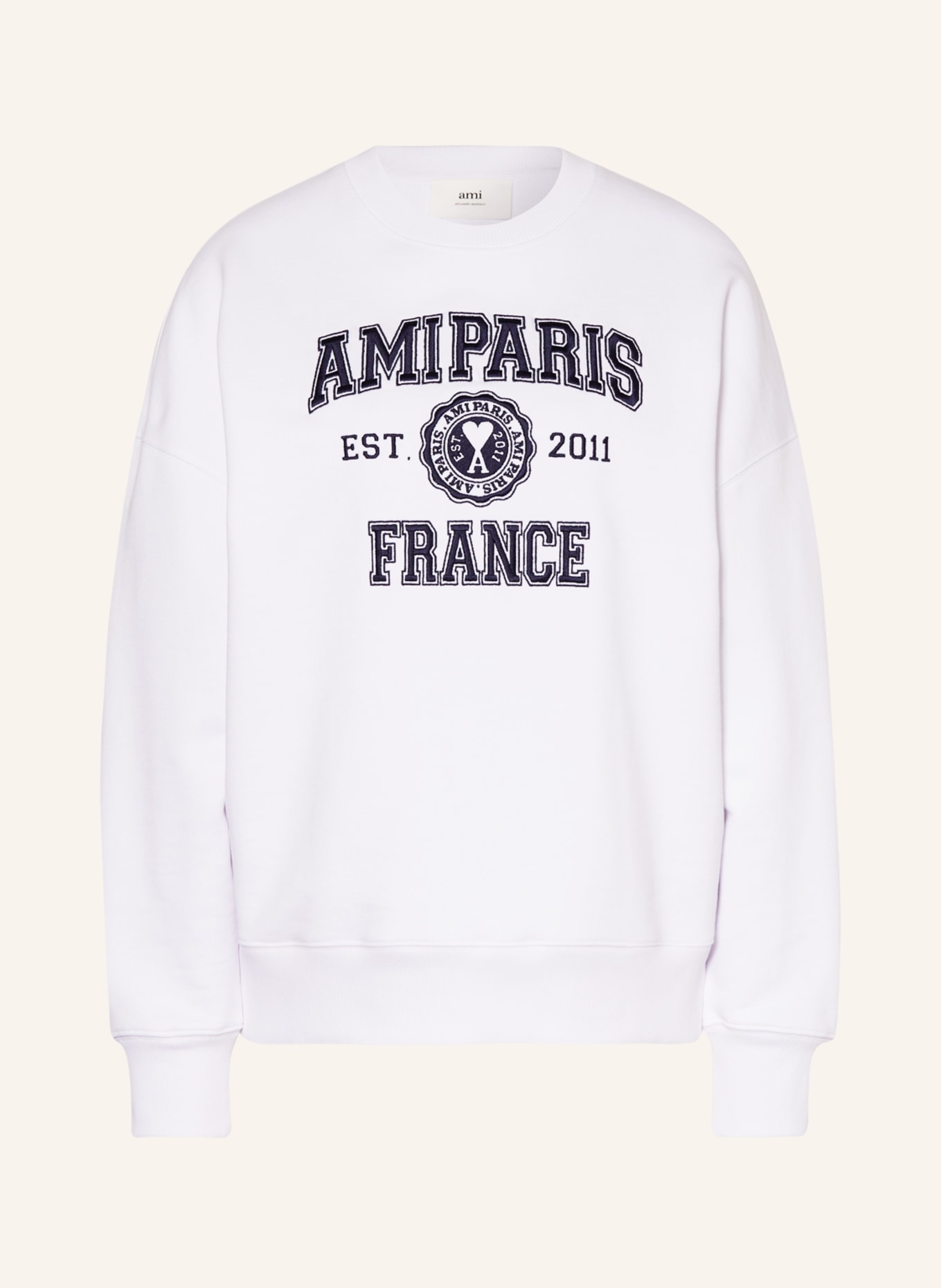 AMI PARIS Sweatshirt, Farbe: WEISS/ DUNKELBLAU (Bild 1)