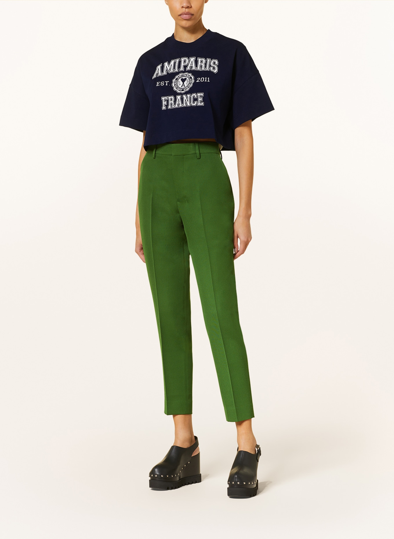 AMI PARIS Cropped-Shirt, Farbe: DUNKELBLAU (Bild 2)