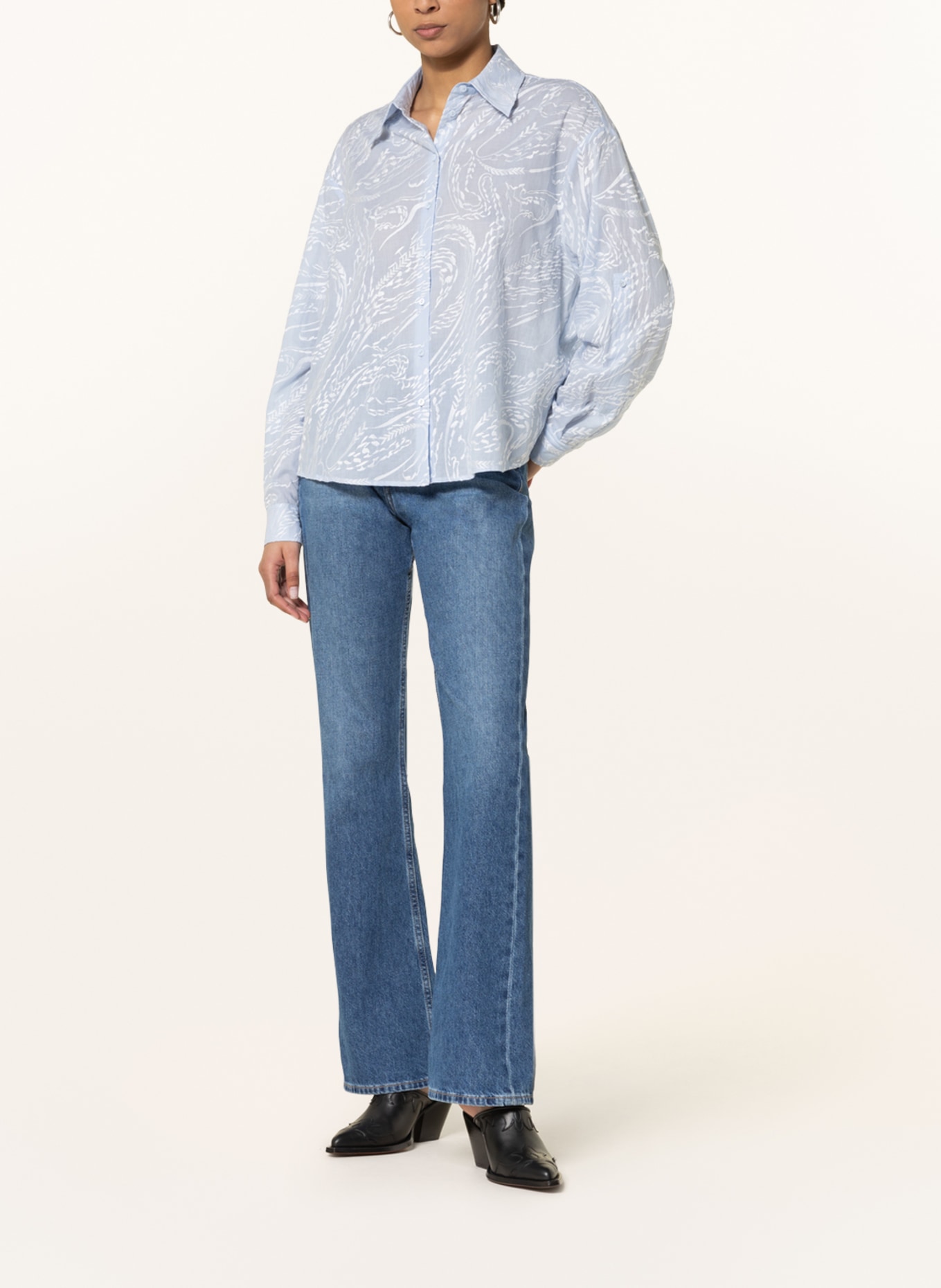 Lala Berlin Shirt blouse BAHO with cut-out, Color: BLUE/ LIGHT BLUE (Image 2)