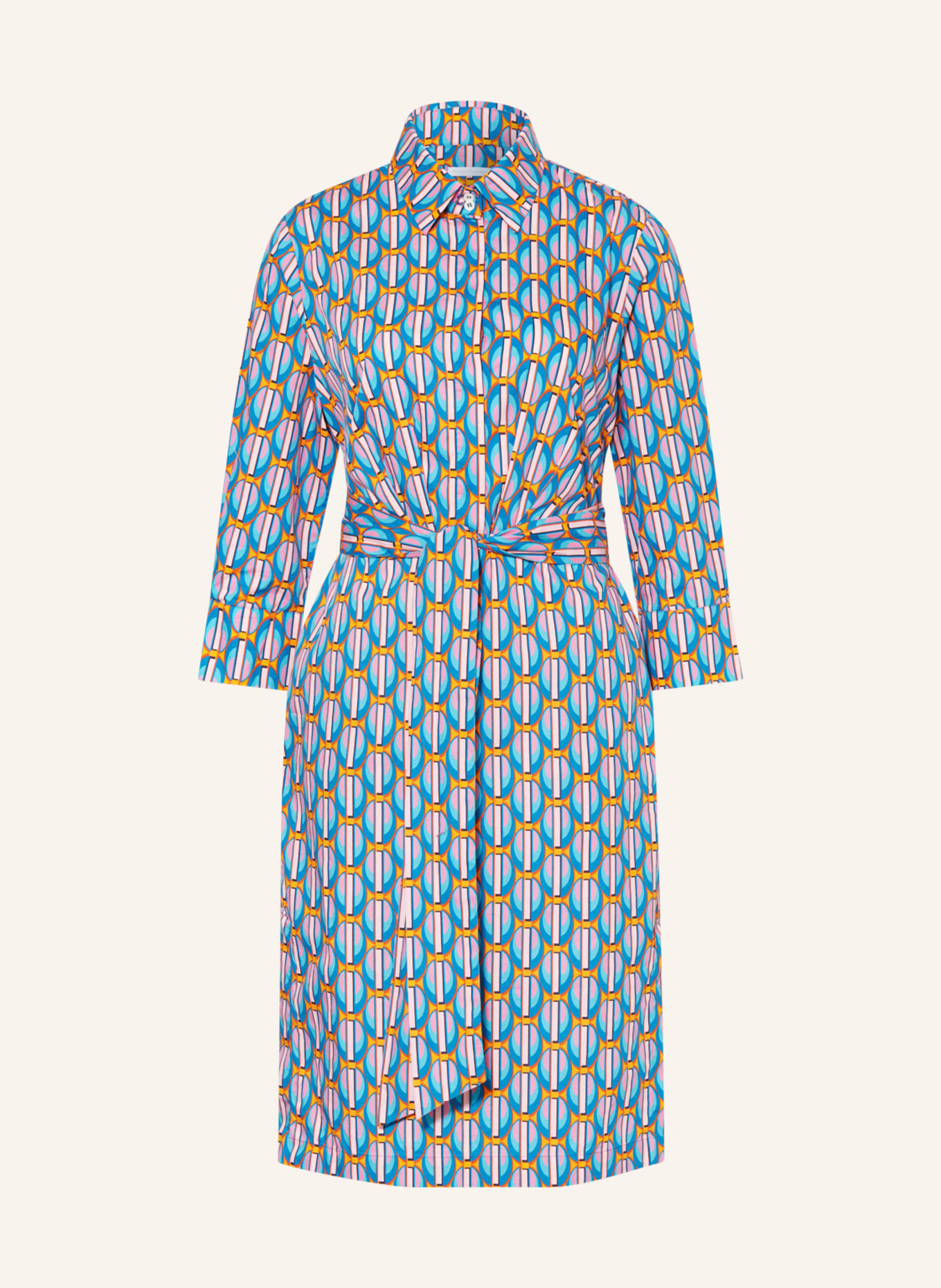 ROBERT FRIEDMAN Dress LEDA with 3/4 sleeves, Color: ORANGE/ TURQUOISE/ PINK (Image 1)