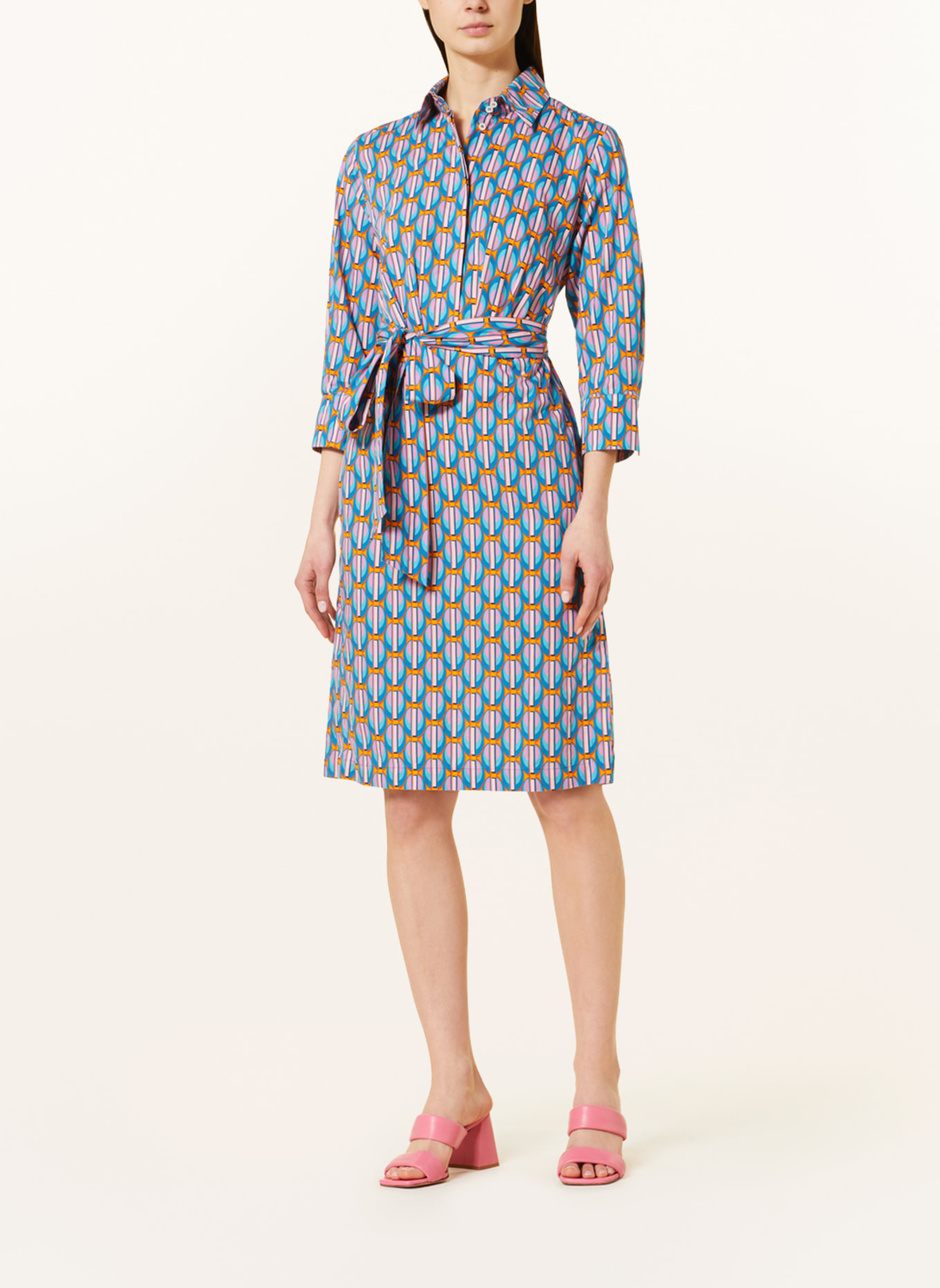 ROBERT FRIEDMAN Dress LEDA with 3/4 sleeves, Color: ORANGE/ TURQUOISE/ PINK (Image 2)