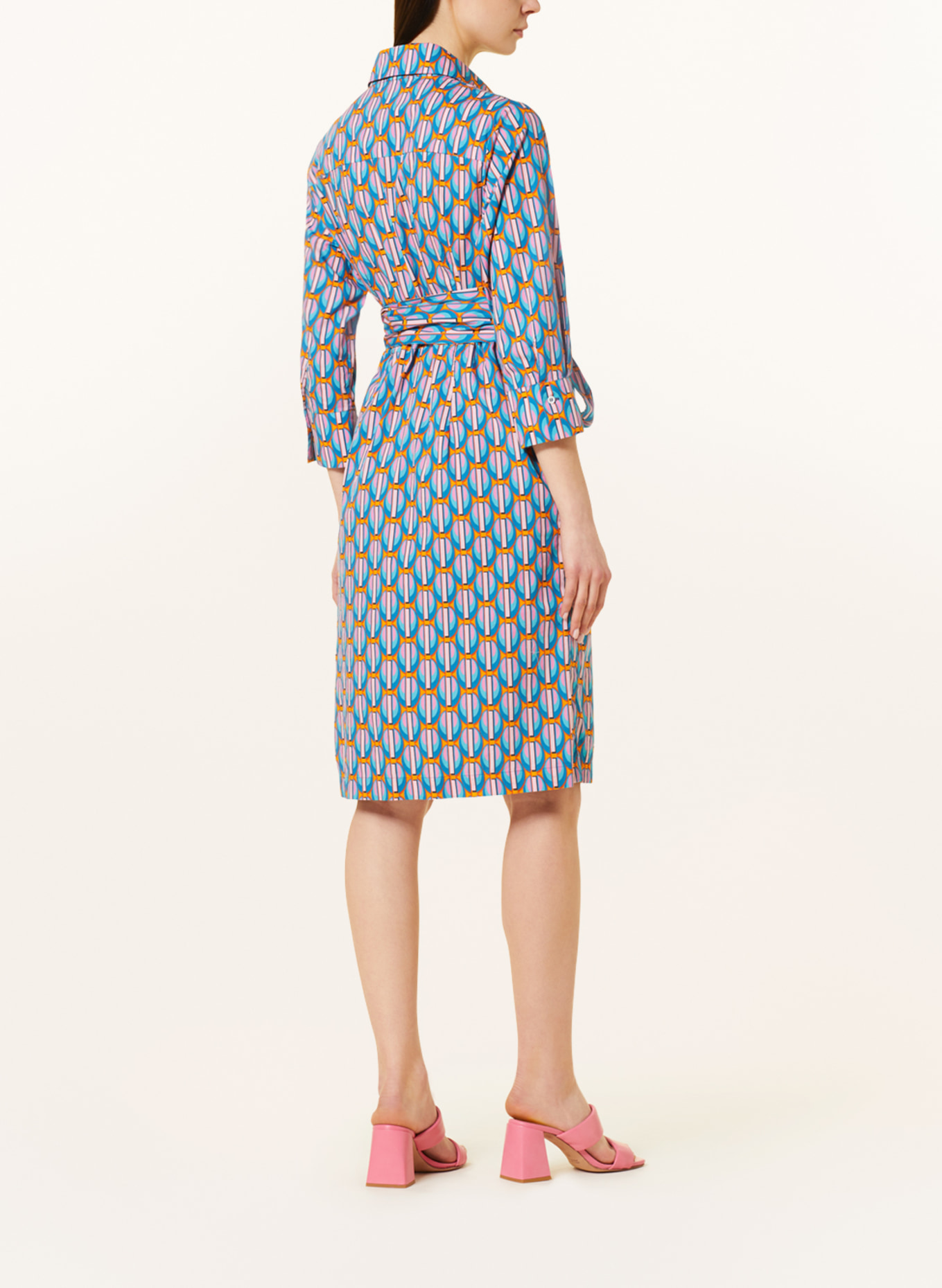 ROBERT FRIEDMAN Dress LEDA with 3/4 sleeves, Color: ORANGE/ TURQUOISE/ PINK (Image 3)