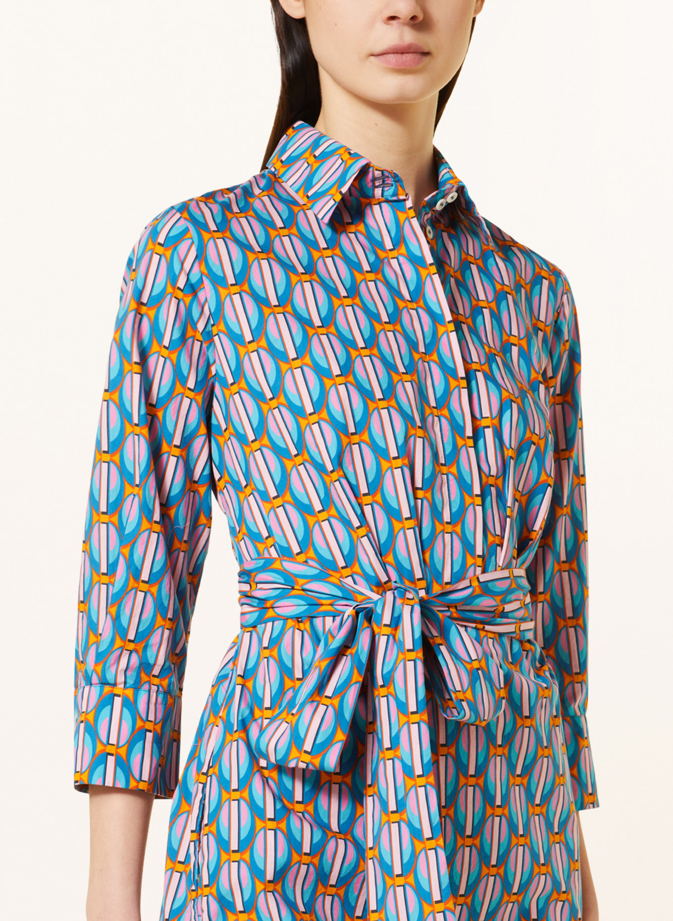 ROBERT FRIEDMAN Dress LEDA with 3/4 sleeves, Color: ORANGE/ TURQUOISE/ PINK (Image 4)
