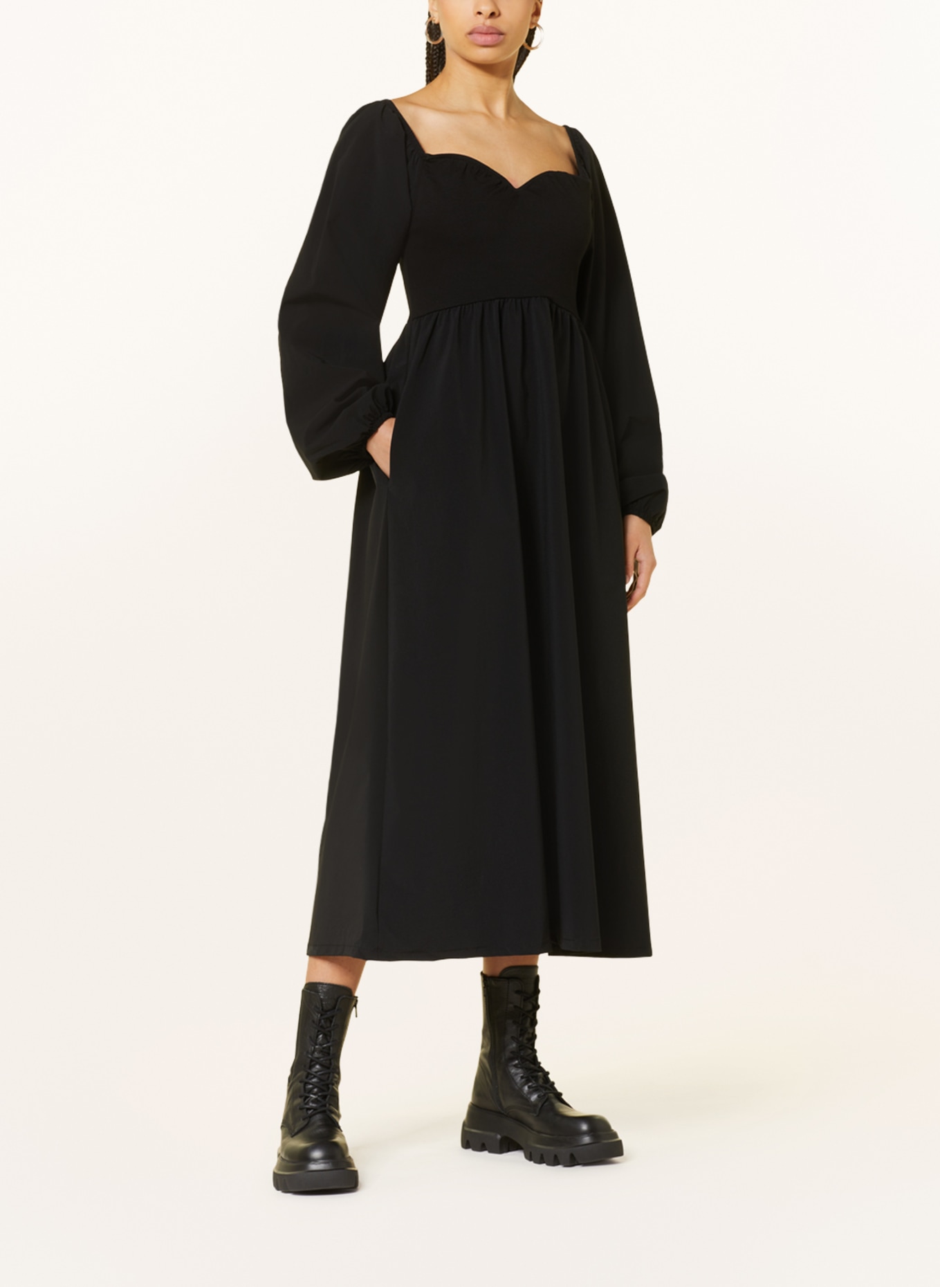 GESTUZ Dress MISTGZ in mixed materials, Color: BLACK (Image 2)