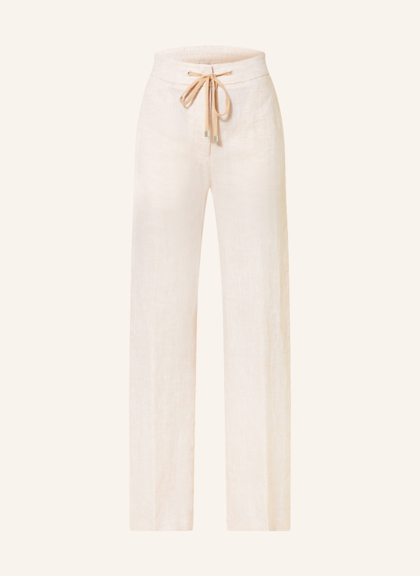 PESERICO Spodnie z lnu w stylu dresowym, Kolor: CAMELOWY (Obrazek 1)