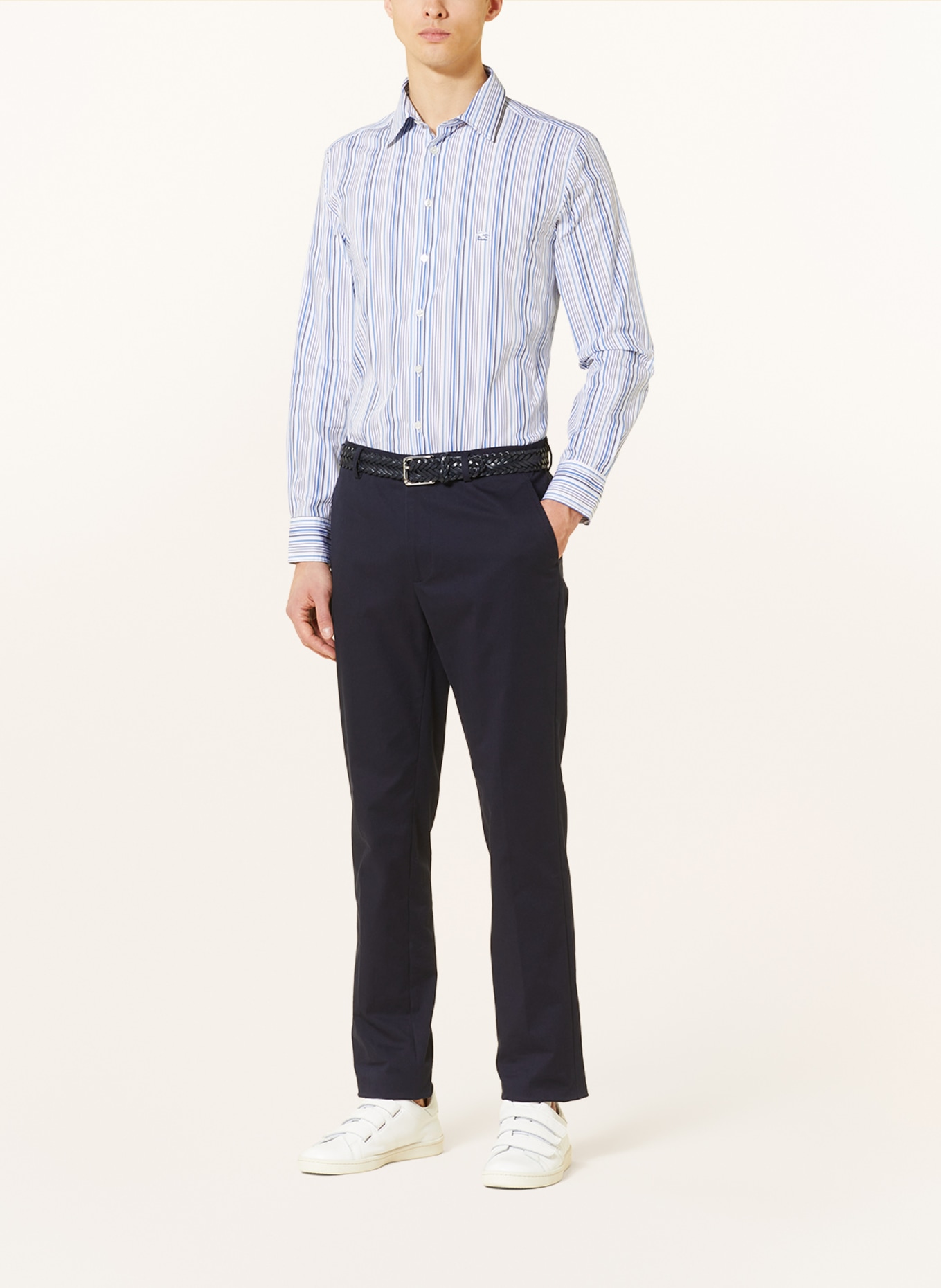 ETRO Shirt slim fit, Color: WHITE/ DARK BLUE/ LIGHT BLUE (Image 2)