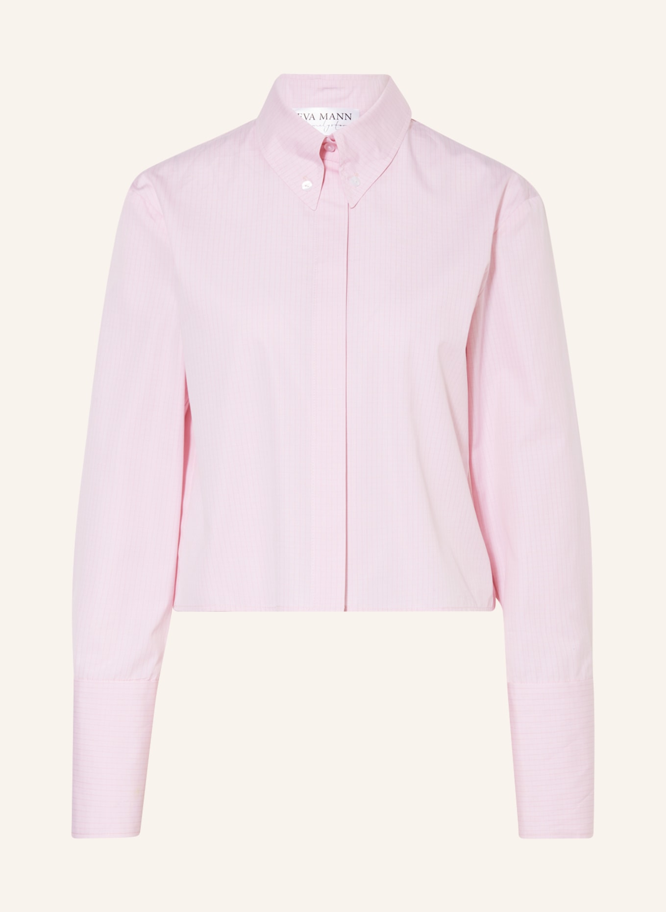 EVA MANN Cropped shirt blouse GRETE CHECK, Color: ROSE (Image 1)