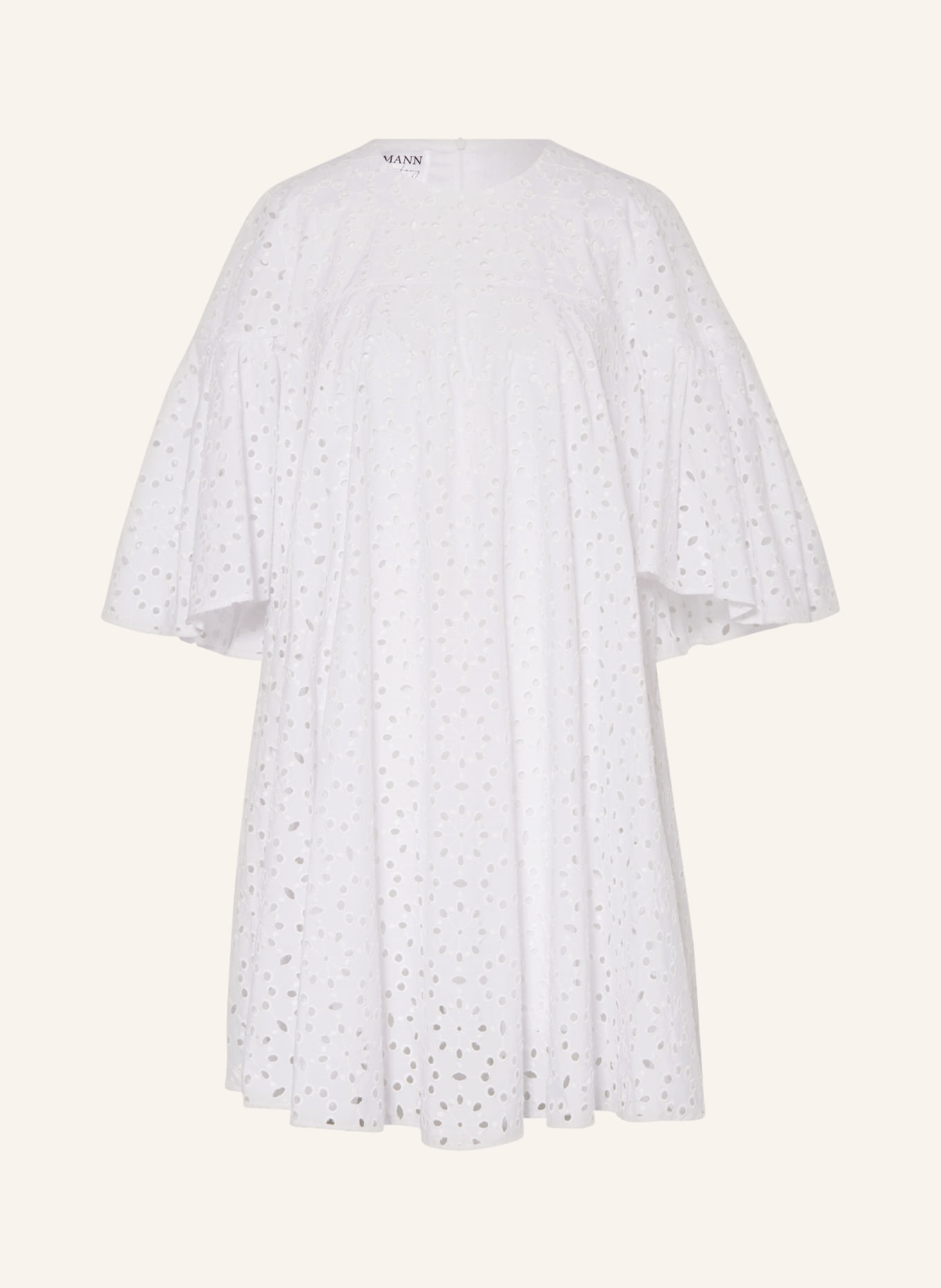 EVA MANN Dress TESSA with broderie anglaise, Color: WHITE (Image 1)