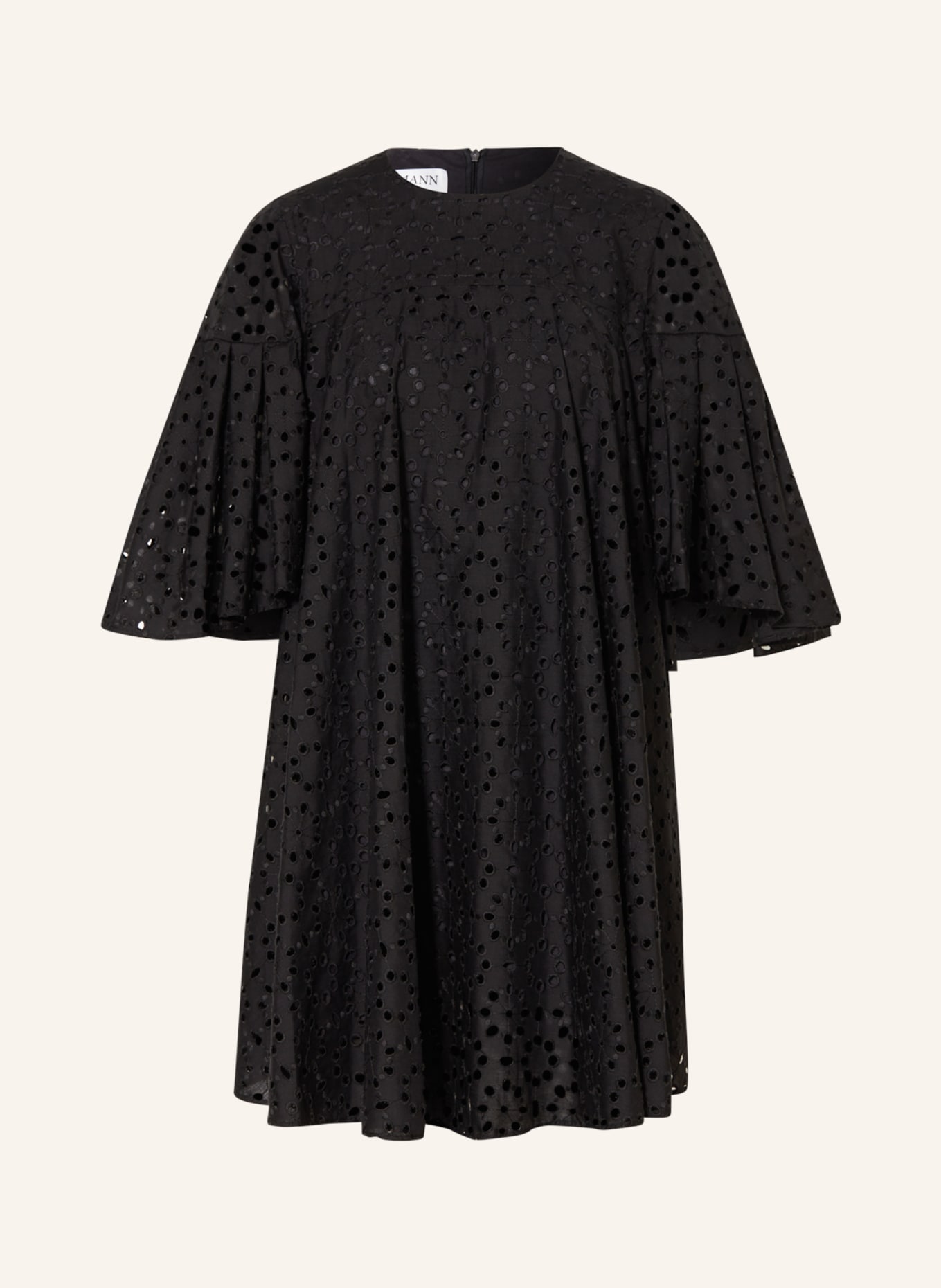 EVA MANN Dress TESSA with broderie anglaise, Color: BLACK (Image 1)