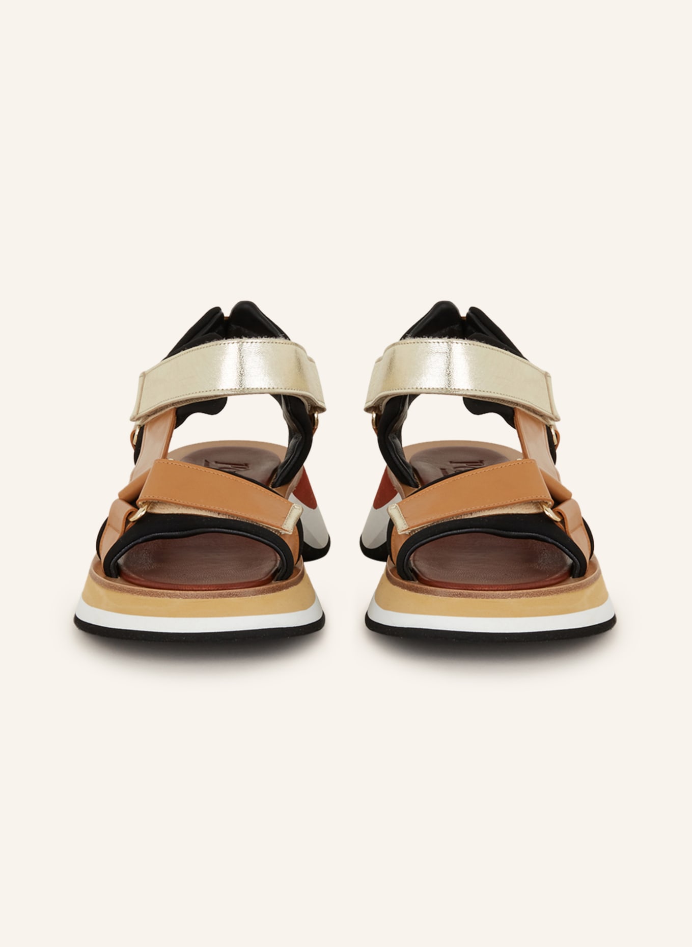 Pertini Platform sandals, Color: COGNAC/ GOLD/ BLACK (Image 3)