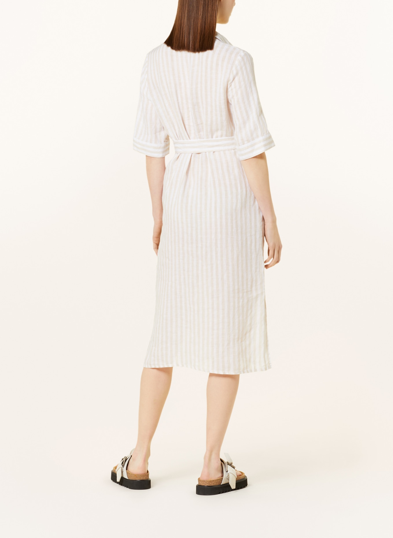 lilienfels Linen dress, Color: WHITE/ BEIGE (Image 3)