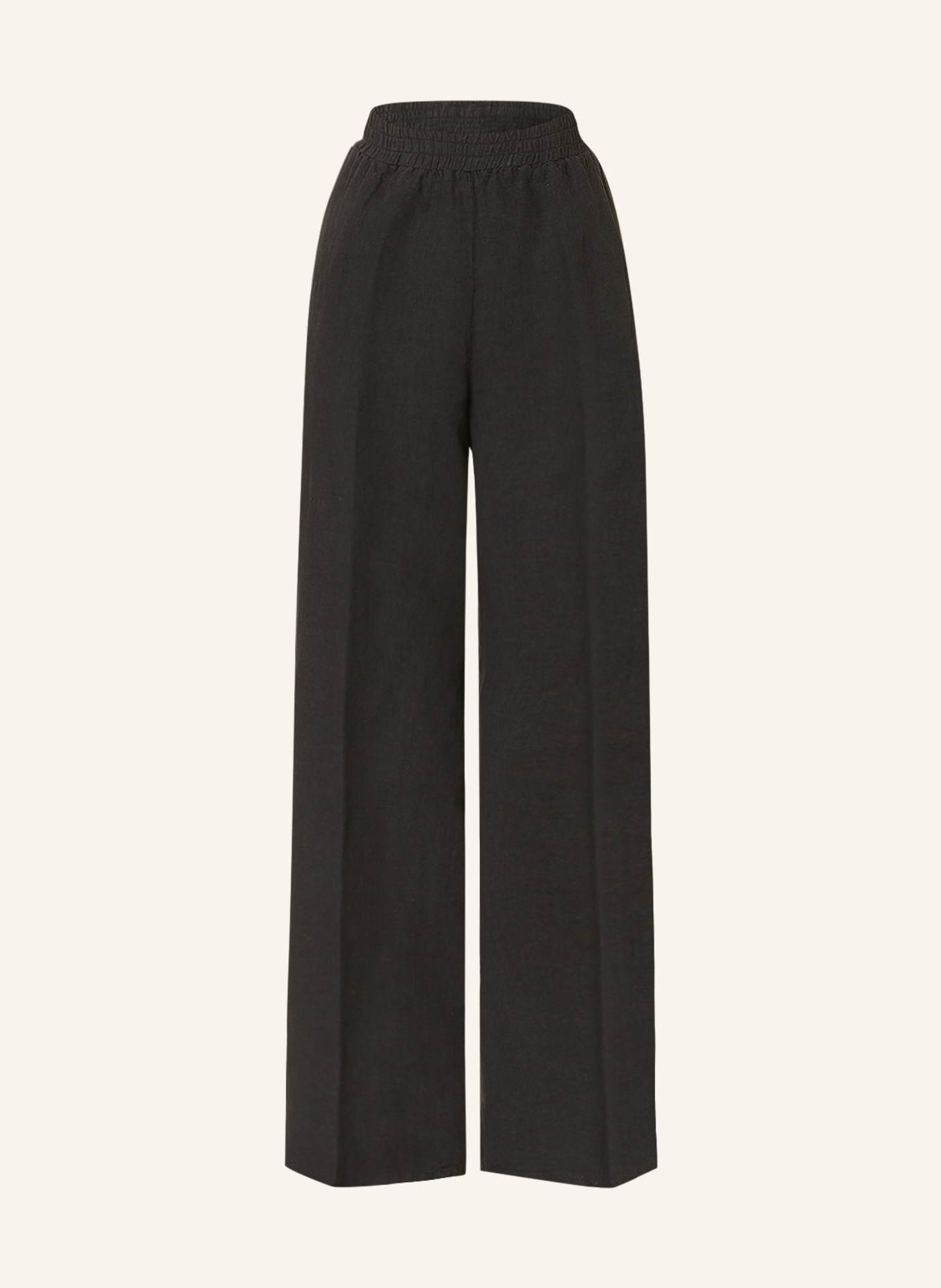 lilienfels Wide leg trousers made of linen, Color: BLACK (Image 1)