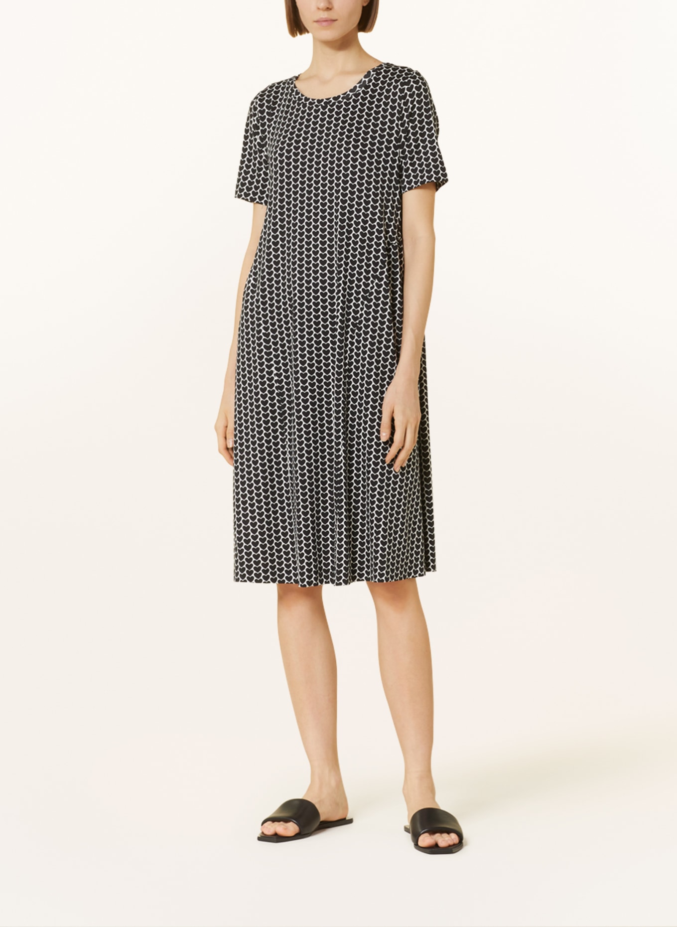 lilienfels Jersey dress, Color: BLACK/ WHITE (Image 2)