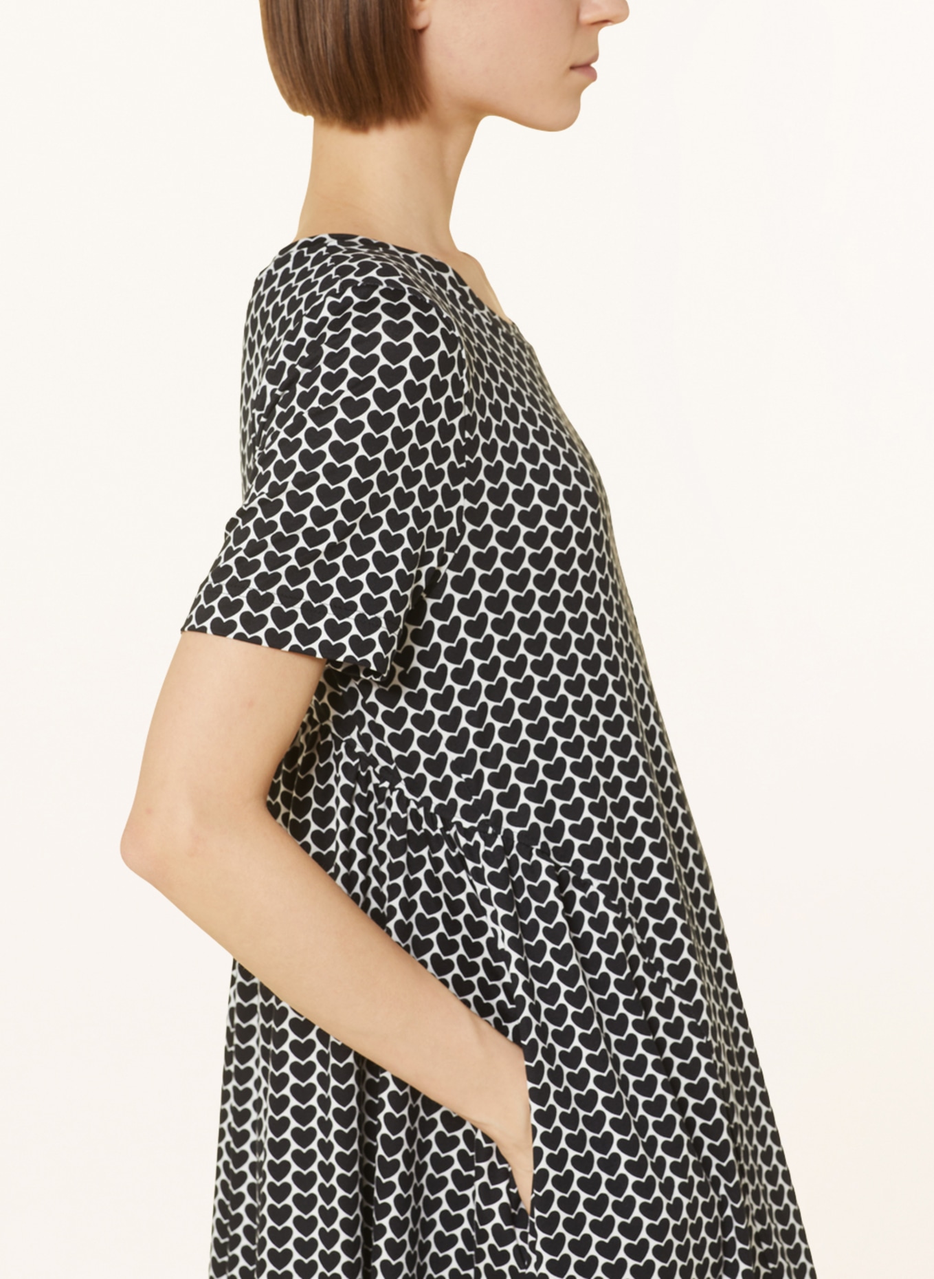 lilienfels Jersey dress, Color: BLACK/ WHITE (Image 4)