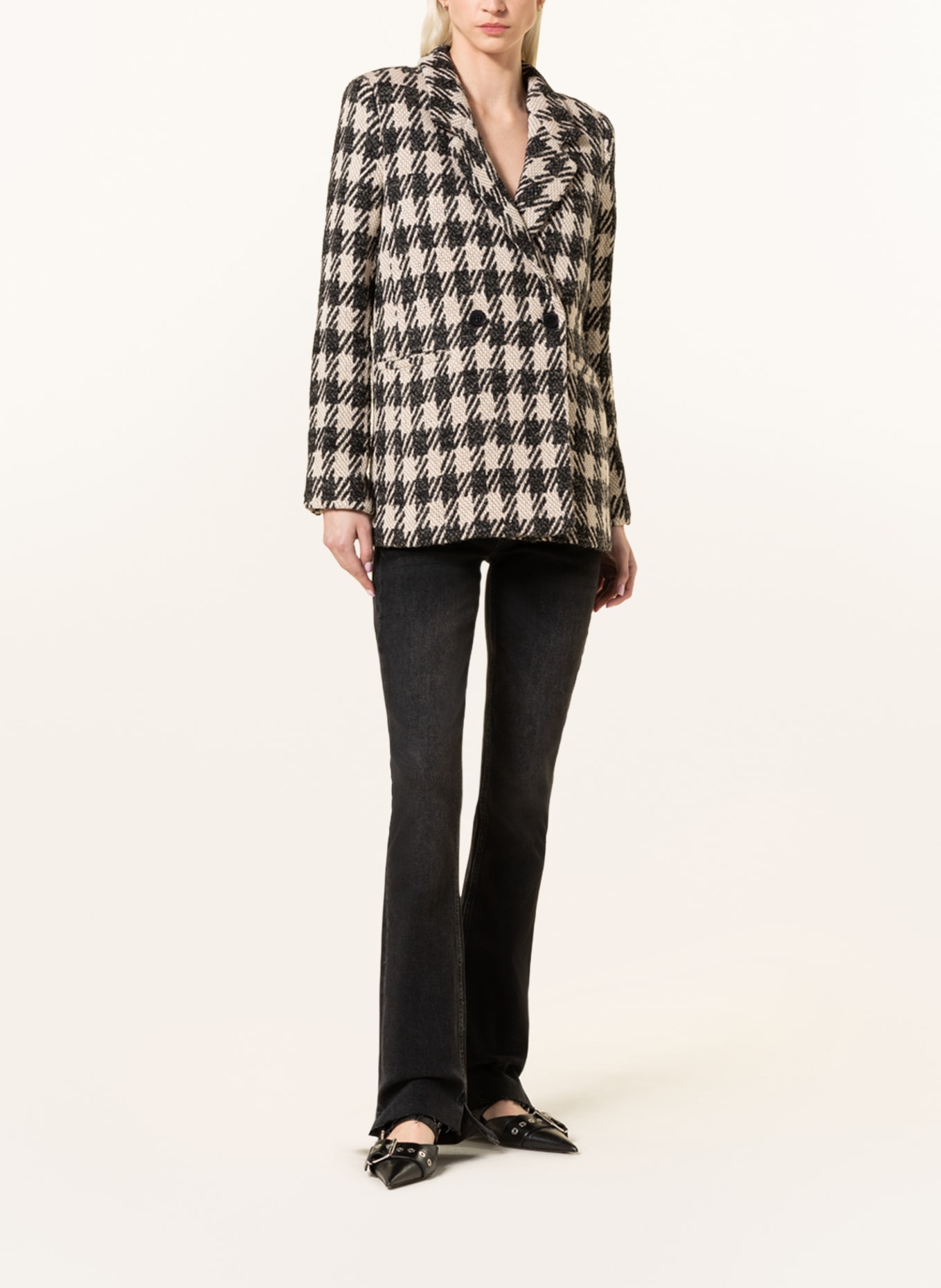 ANINE BING Tweed blazer DIANA, Color: BEIGE/ BLACK (Image 2)