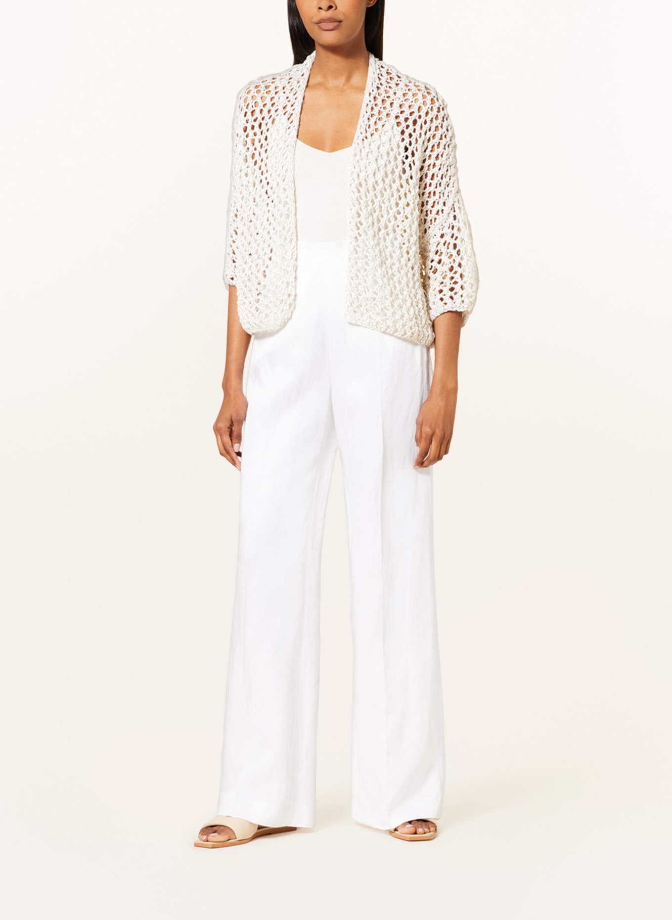 ANTONELLI firenze Knit cardigan with sequins, Color: WHITE/ SILVER (Image 2)
