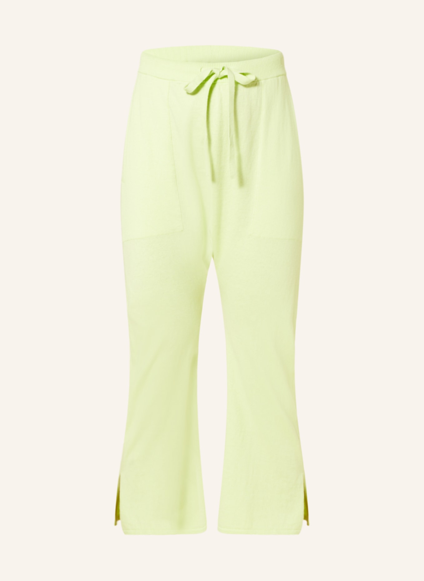 GITTA BANKO 3/4 knit trousers GITTA with cashmere, Color: LIGHT GREEN (Image 1)
