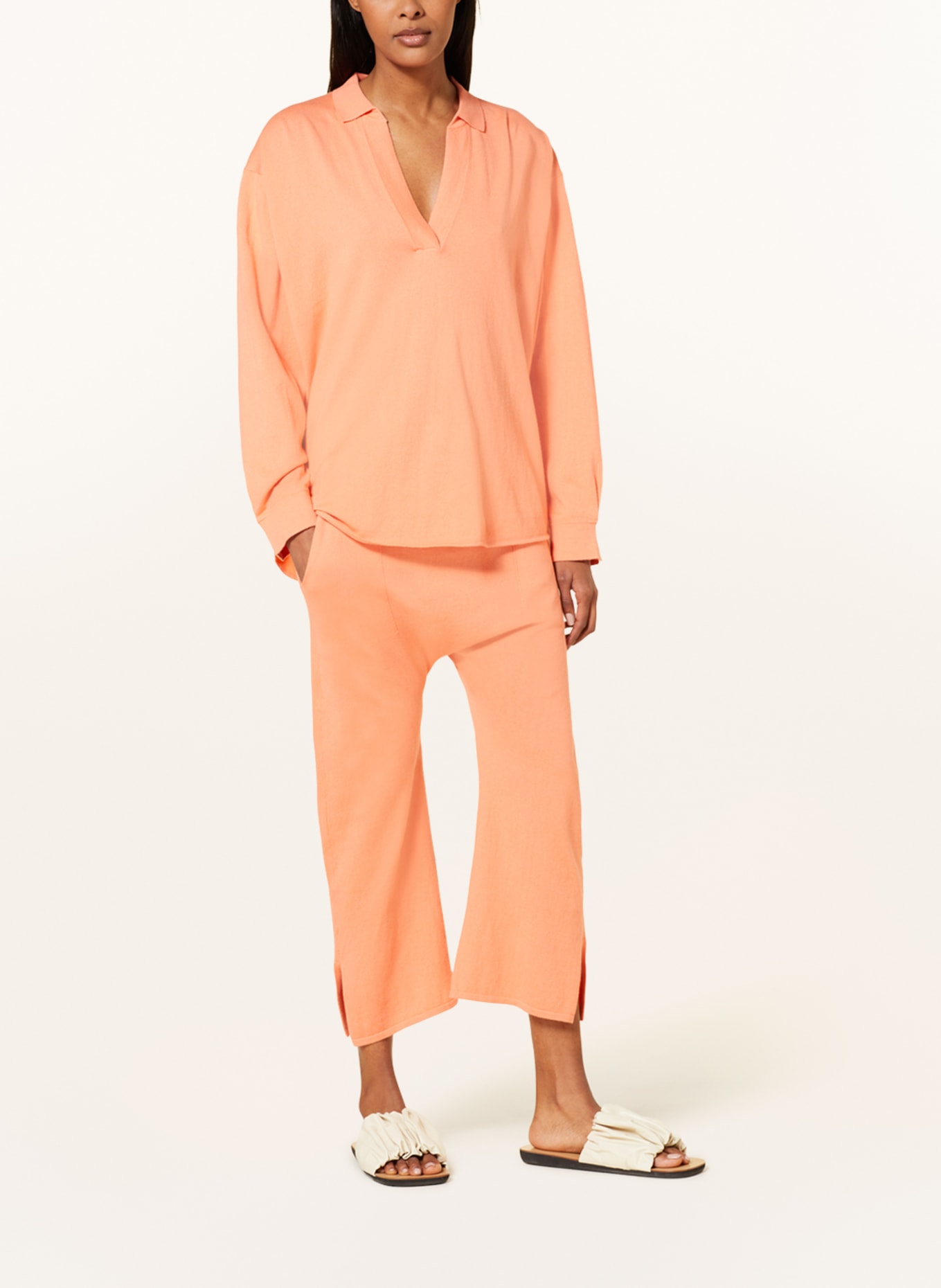 GITTA BANKO 3/4 knit trousers GITTA with cashmere, Color: ORANGE (Image 2)