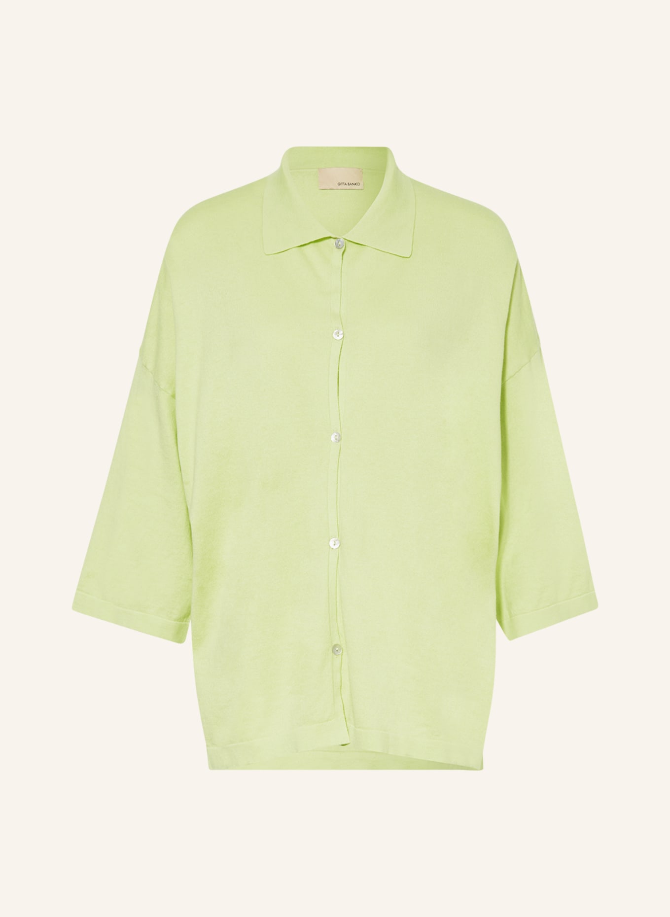 GITTA BANKO Cardigan SABINE with cashmere, Color: LIGHT GREEN (Image 1)