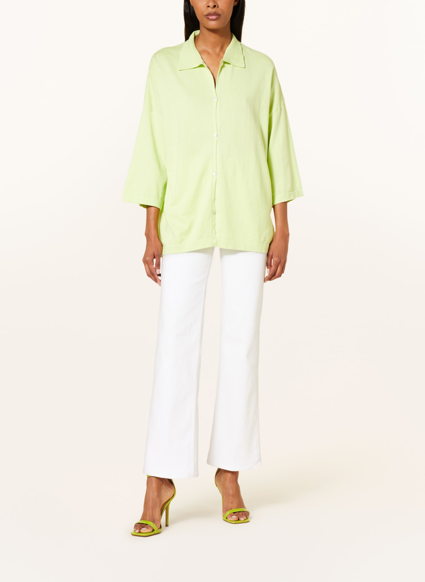 GITTA BANKO Cardigan SABINE with cashmere, Color: LIGHT GREEN (Image 2)