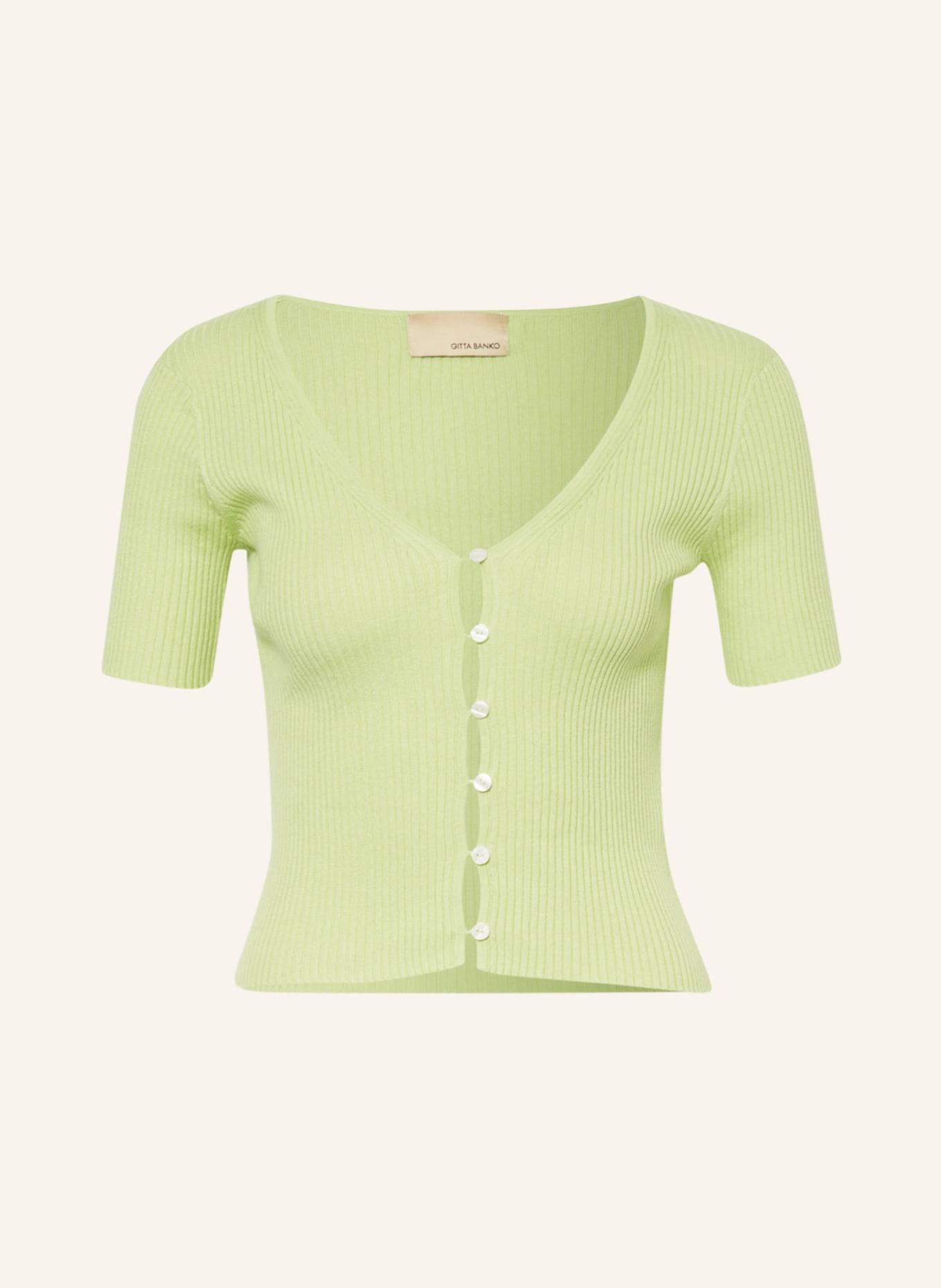 GITTA BANKO Cardigan with cashmere, Color: LIGHT GREEN (Image 1)