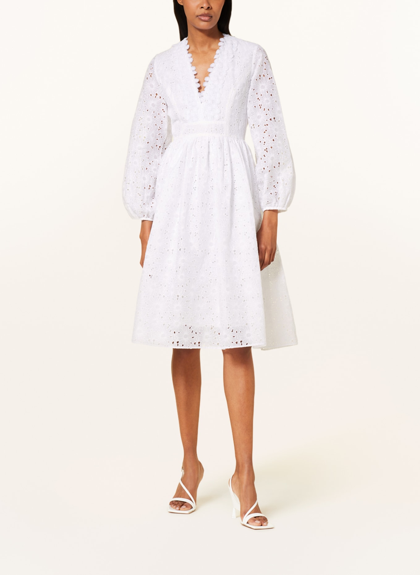 SLY 010 Dress MAEVE with broderie anglaise, Color: WHITE (Image 2)