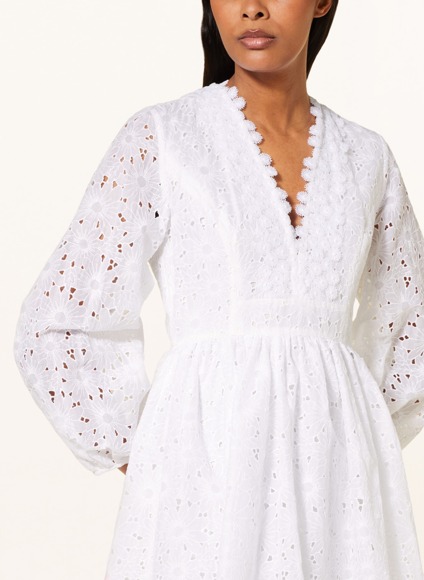 SLY 010 Dress MAEVE with broderie anglaise, Color: WHITE (Image 4)