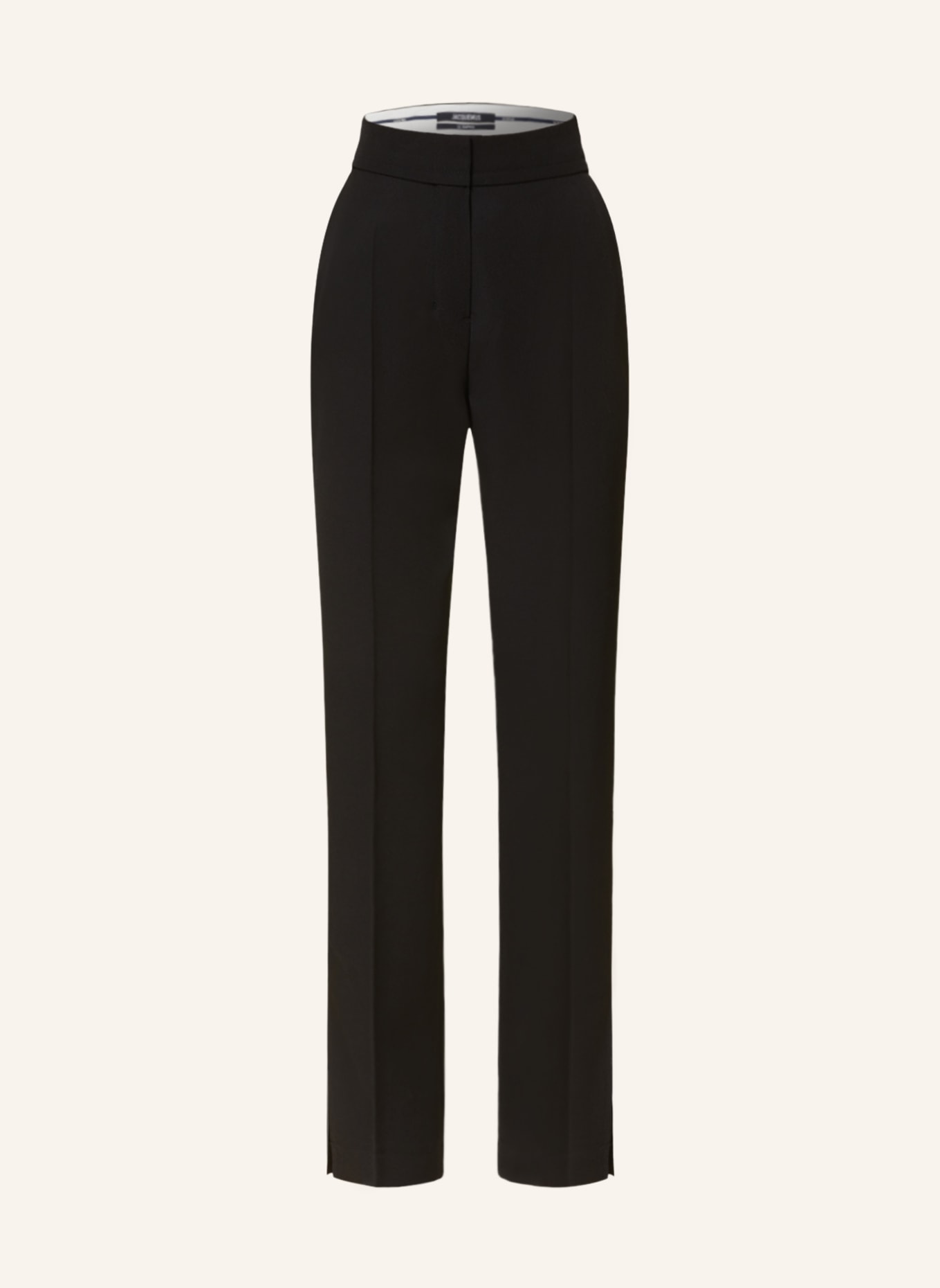 JACQUEMUS Trousers LE PANTALON TIBAU with tuxedo stripes, Color: BLACK (Image 1)