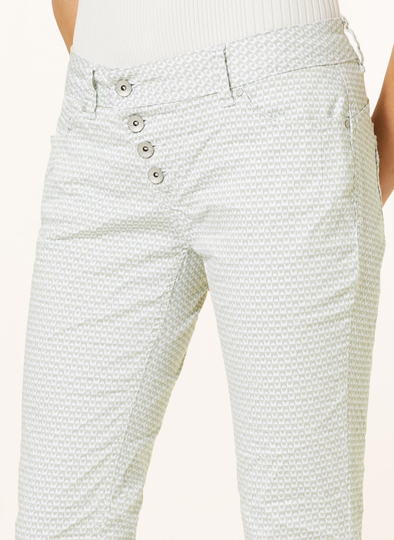 Buena Vista 7/8 Jeans MALIBU, Color: WHITE/ LIGHT GREEN (Image 5)