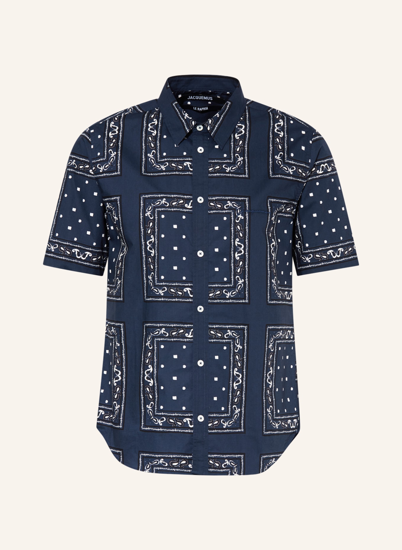 JACQUEMUS Short sleeve shirt LA CHEMISE MELO Regular Fit, Color: DARK BLUE/ WHITE/ BLACK (Image 1)