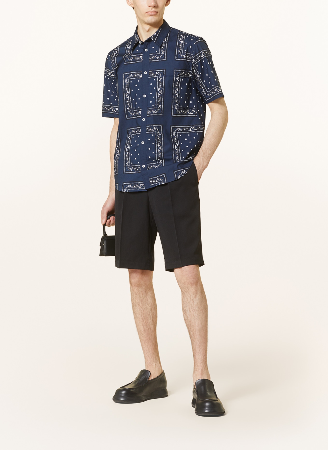 JACQUEMUS Short sleeve shirt LA CHEMISE MELO Regular Fit, Color: DARK BLUE/ WHITE/ BLACK (Image 2)