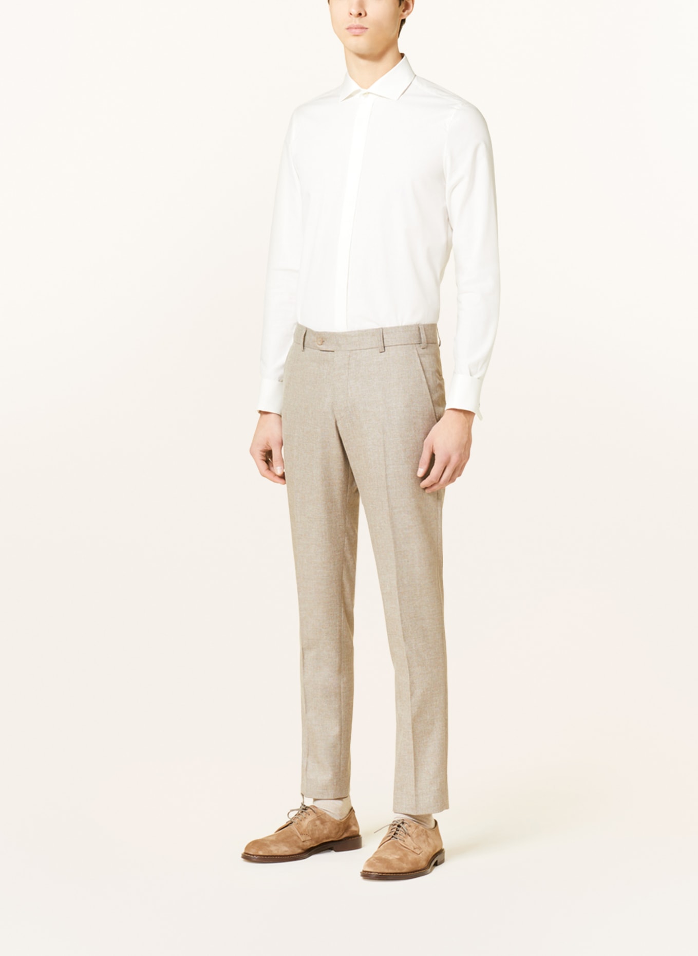 WILVORST Suit pants slim fit, Color: BEIGE (Image 3)
