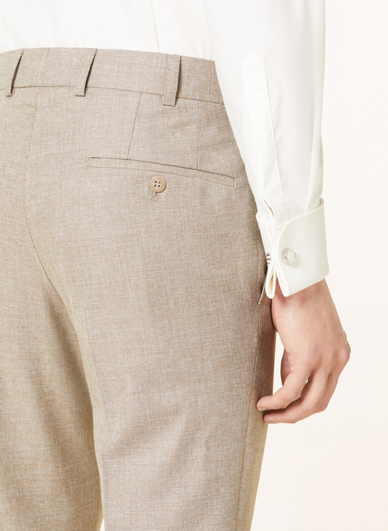 WILVORST Suit pants slim fit, Color: BEIGE (Image 6)