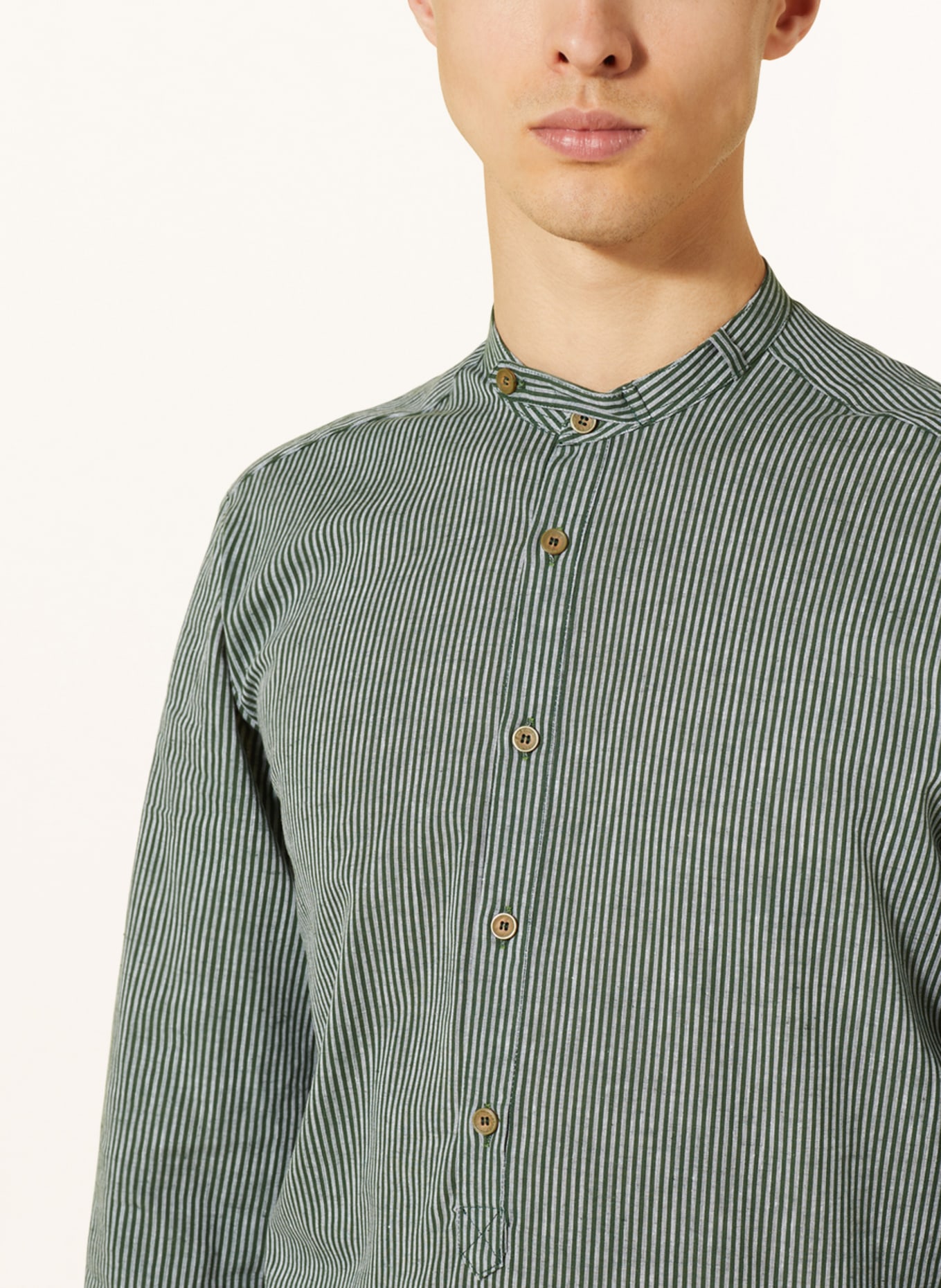 Hammerschmid Trachten shirt PFOAD slim fit with linen, Color: GREEN (Image 4)